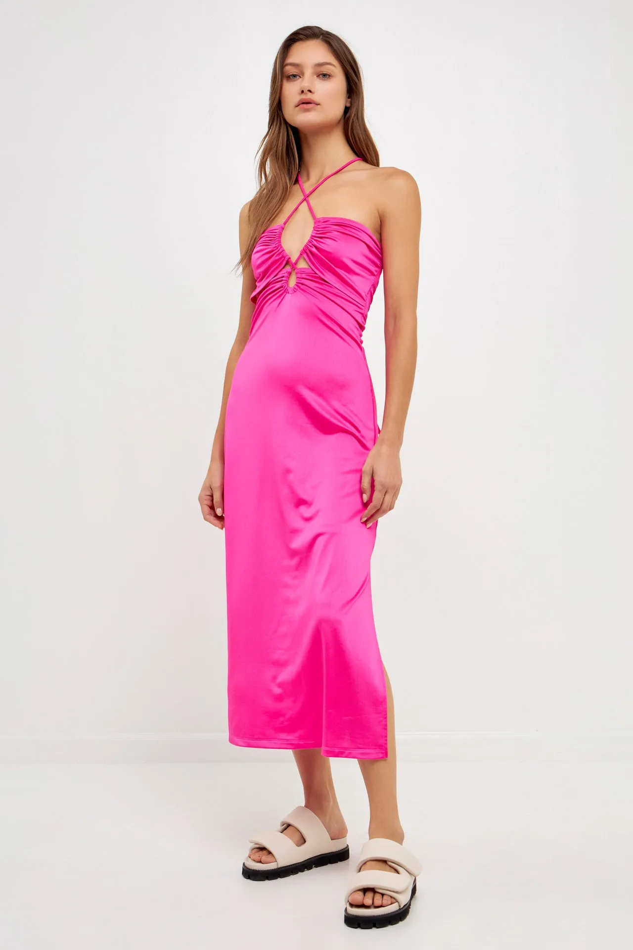 Cut Out Slinky Maxi Dress