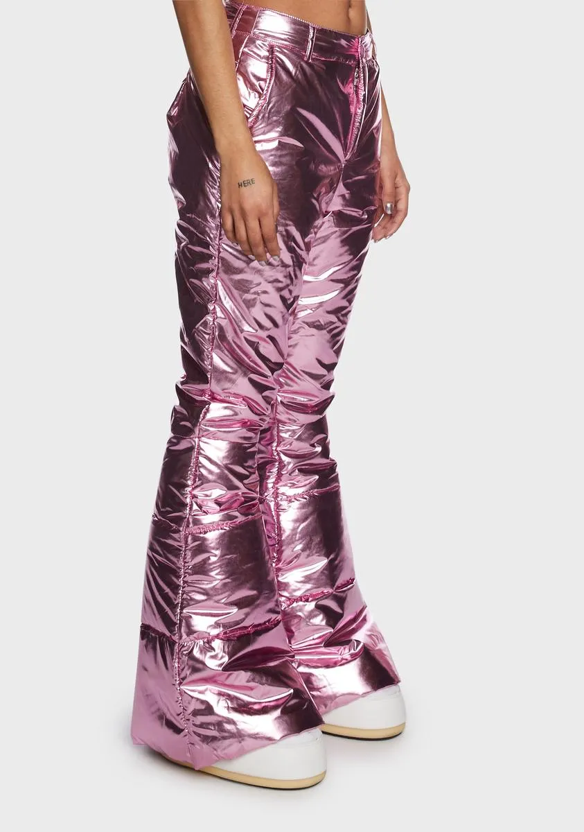 Cyber Freeze Metallic Puffer Pants