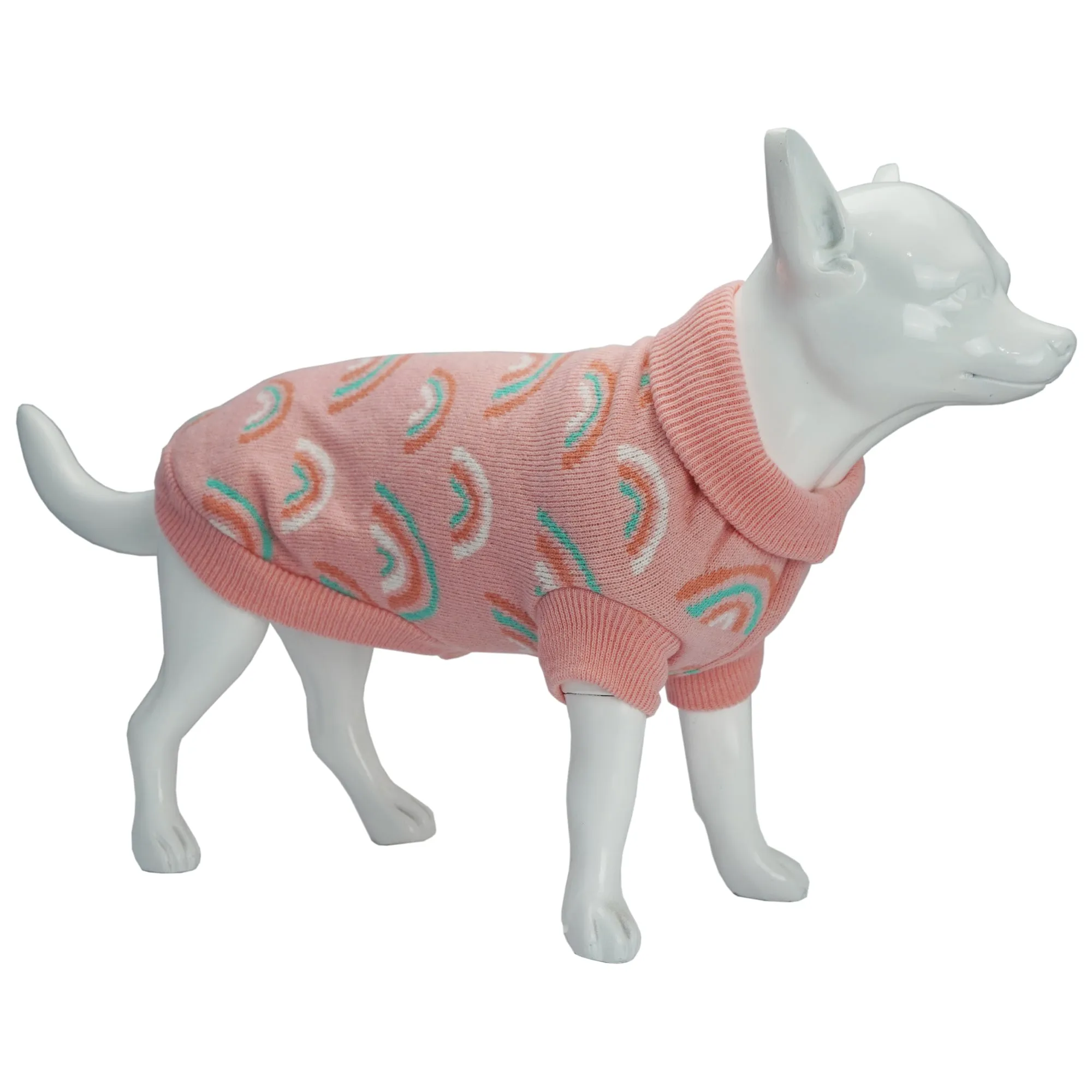 Dan & Sam - Dog Jumper (Pink Rainbows) - 40cm