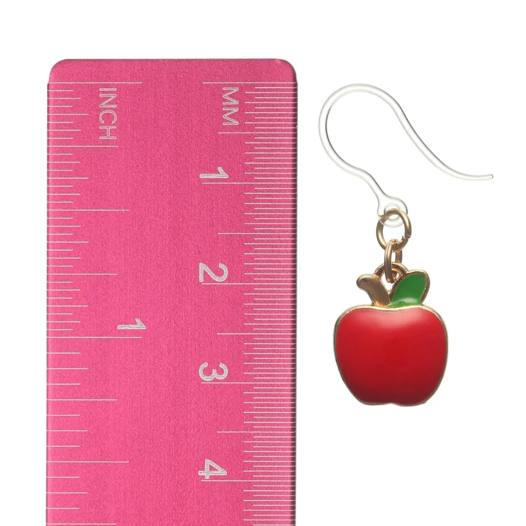 Delicious Apple Dangles Hypoallergenic Earrings for Sensitive Ears Made with Plastic Posts