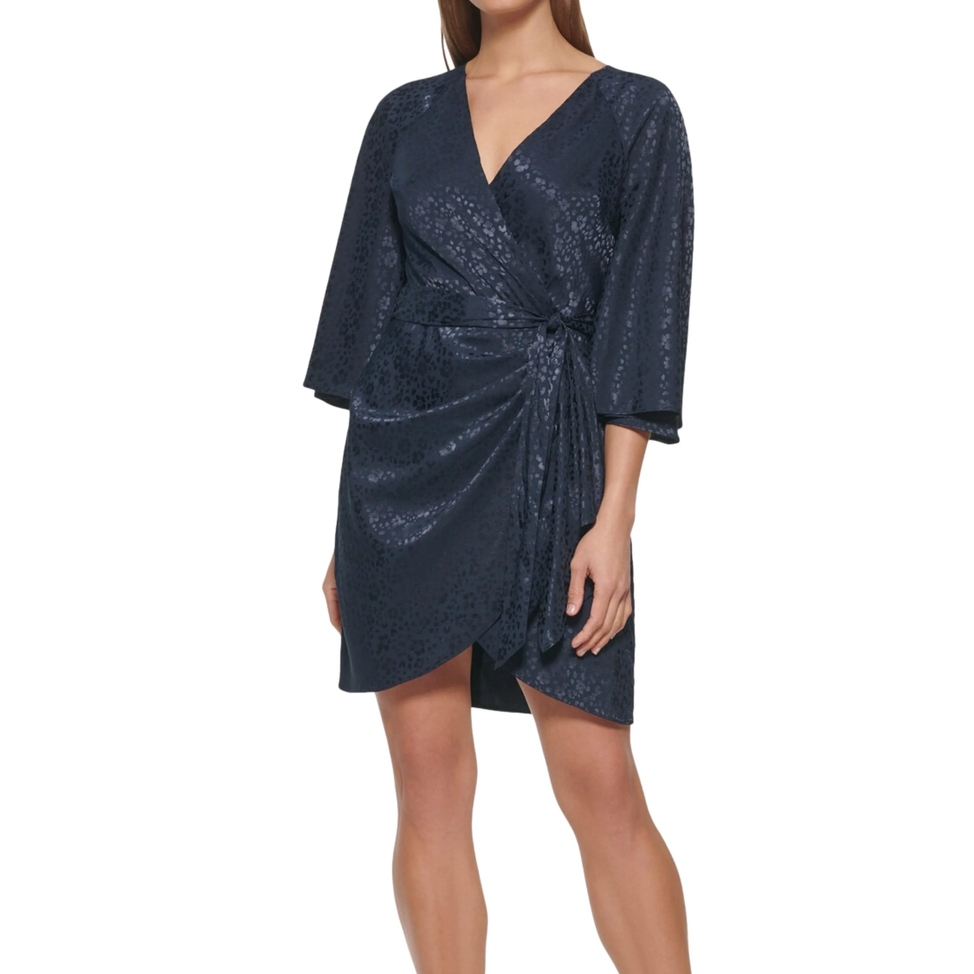 DKNY - Cape-Sleeve Side-Tie Dress