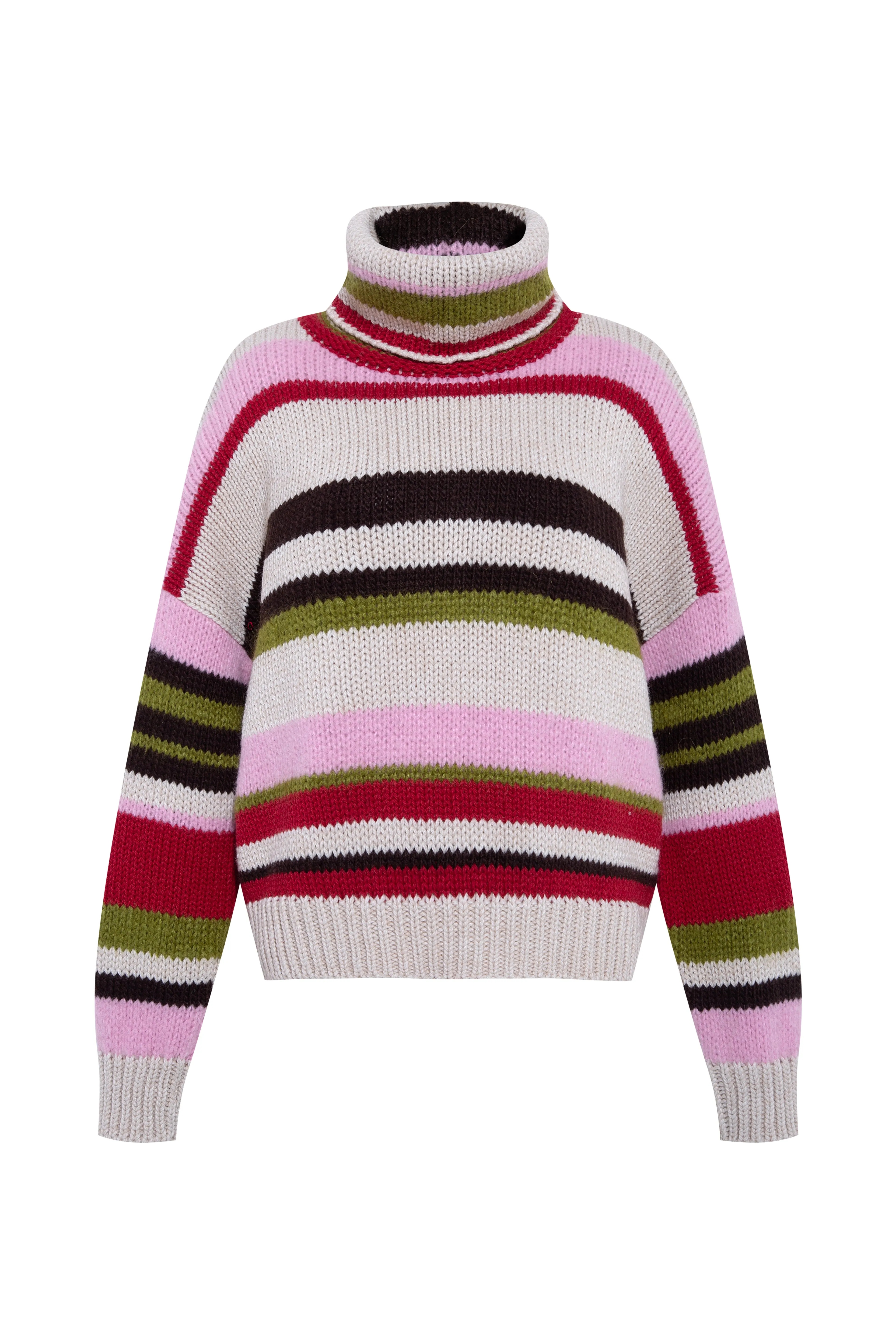 DOMNA - Striped knit turtleneck sweater