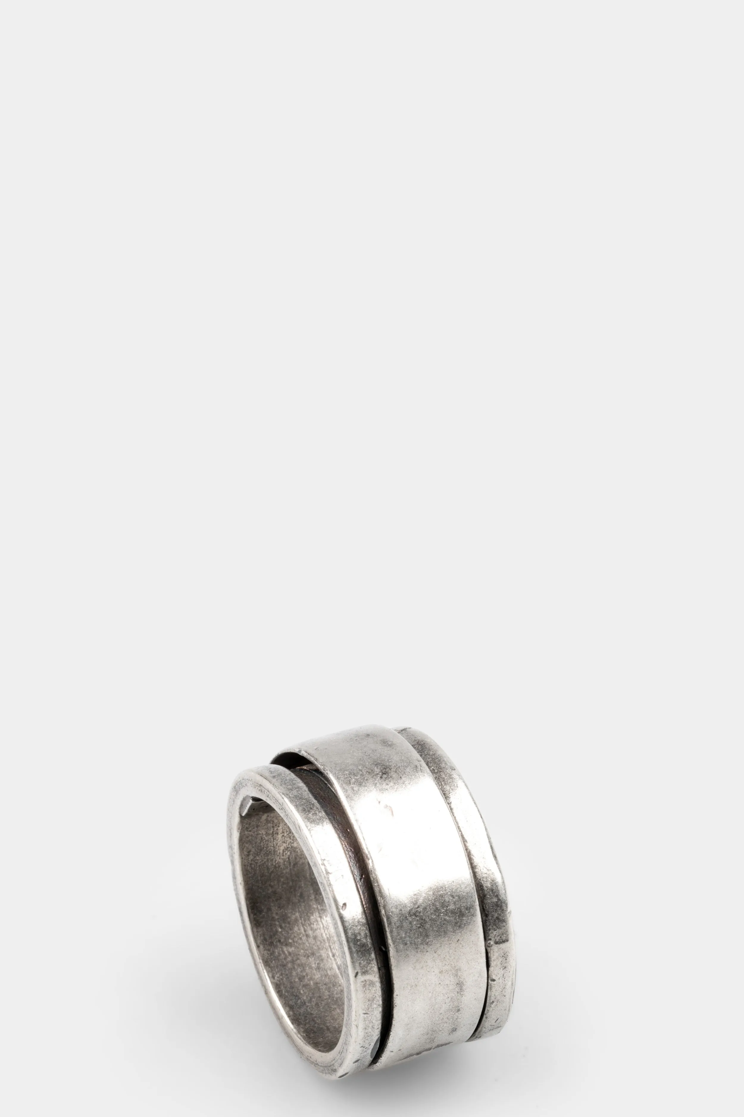 Double layer silver ring