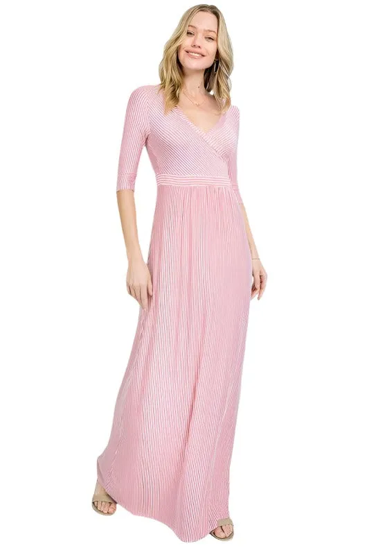 Dusty Pink Surplus Pin Stripe Maxi Dress