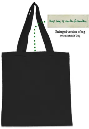 eco friendly amy cotton canvas tote - black Case of 72