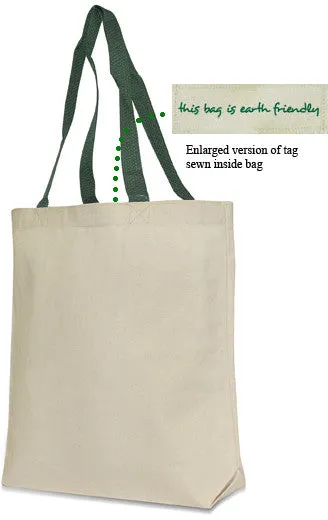 eco friendly jennifer cotton canvas tote (natural/forest) Case of 72