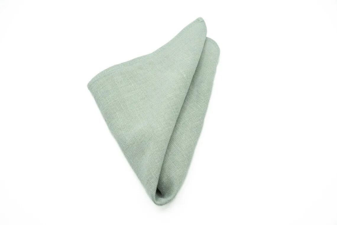 Eco-Friendly Sage Green Linen Necktie - A Sustainable Choice for the Conscious Gentleman