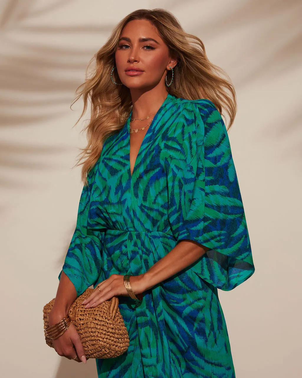 Eira Tropical Print Midi Dress