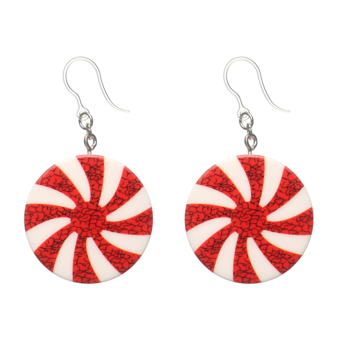 Exaggerated Peppermint Candy Dangles Hypoallergenic Earrings for Sensitive Ears Made with Plastic Posts