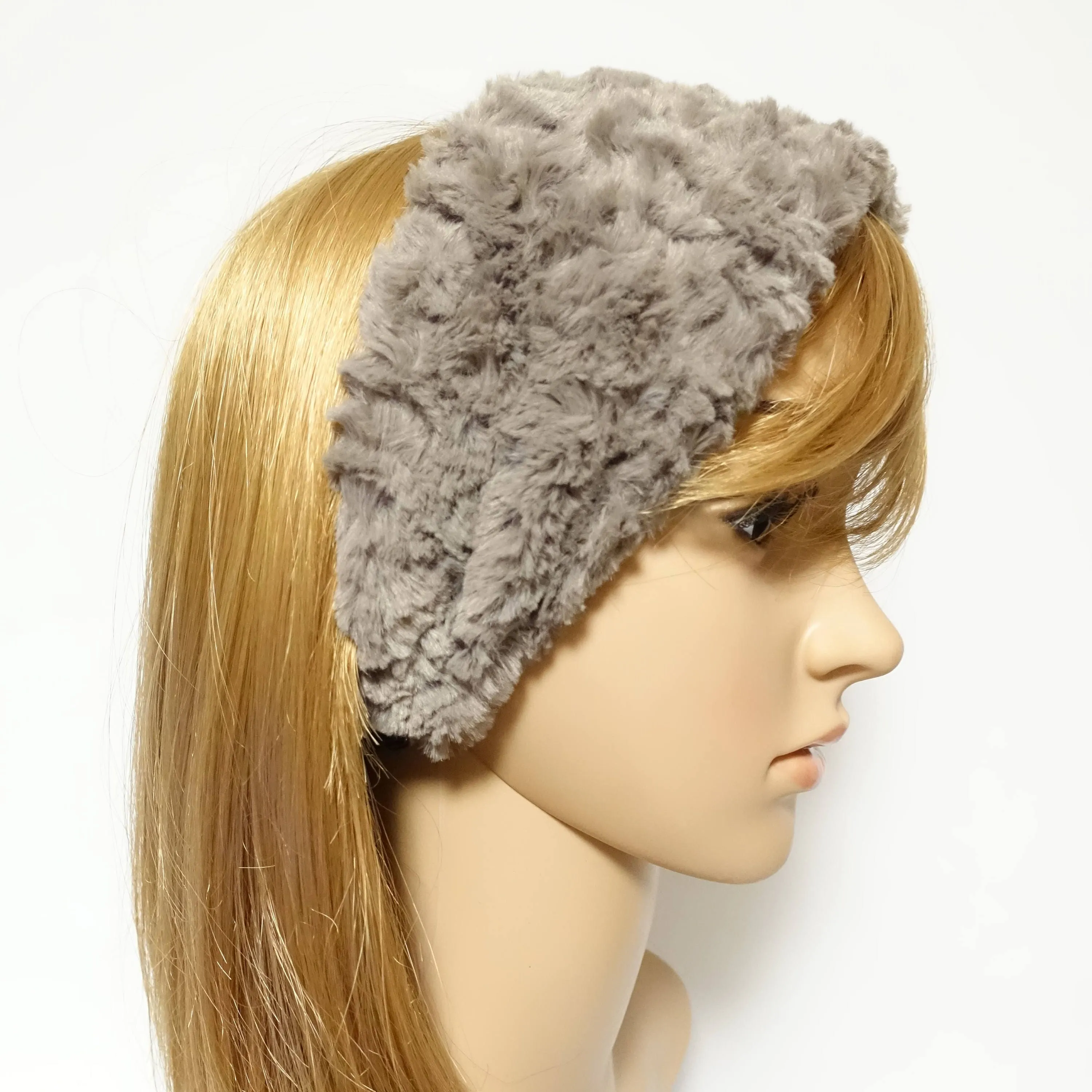 Fabric Fur fashion headband Winter Fashion Hair turban Elastic Headband for Women