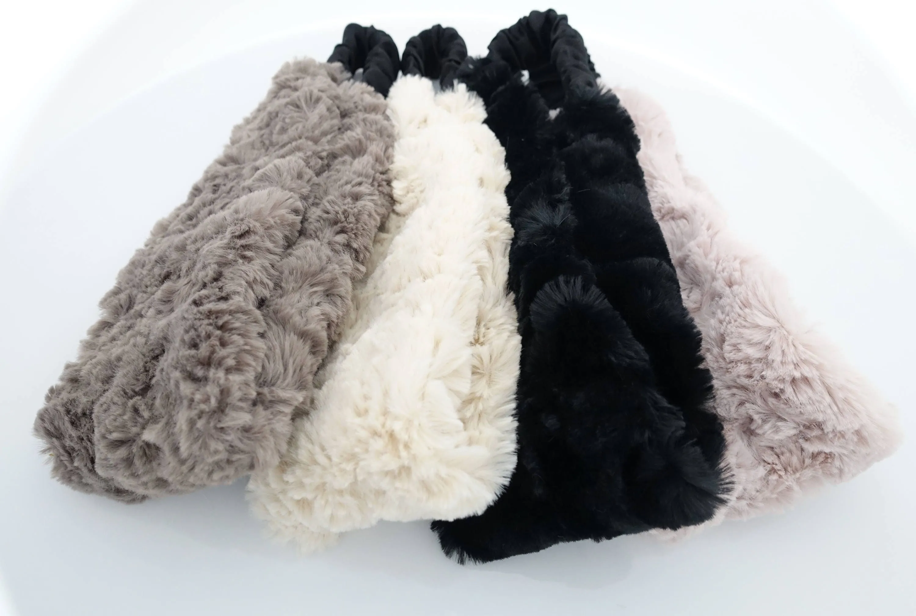 Fabric Fur fashion headband Winter Fashion Hair turban Elastic Headband for Women