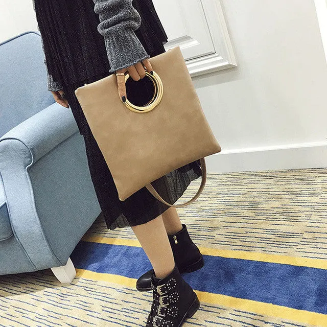 Fashion 2017 Pink Ring Clutch Tote Brand Women Leather Envelope Purses And Handbags Designer Crossbody Bags Women Messenger Bag