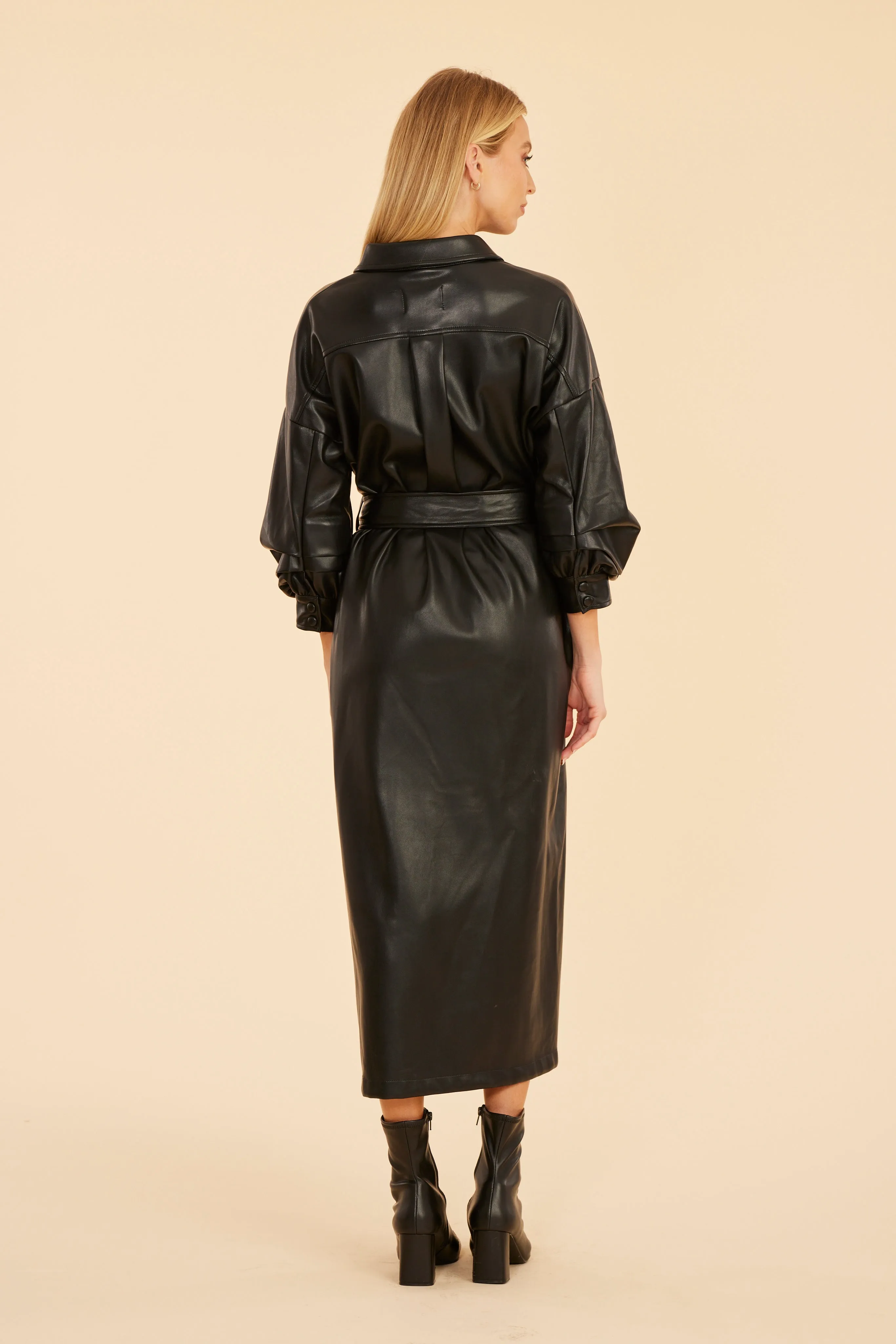 Faux Leather Maxi Dress