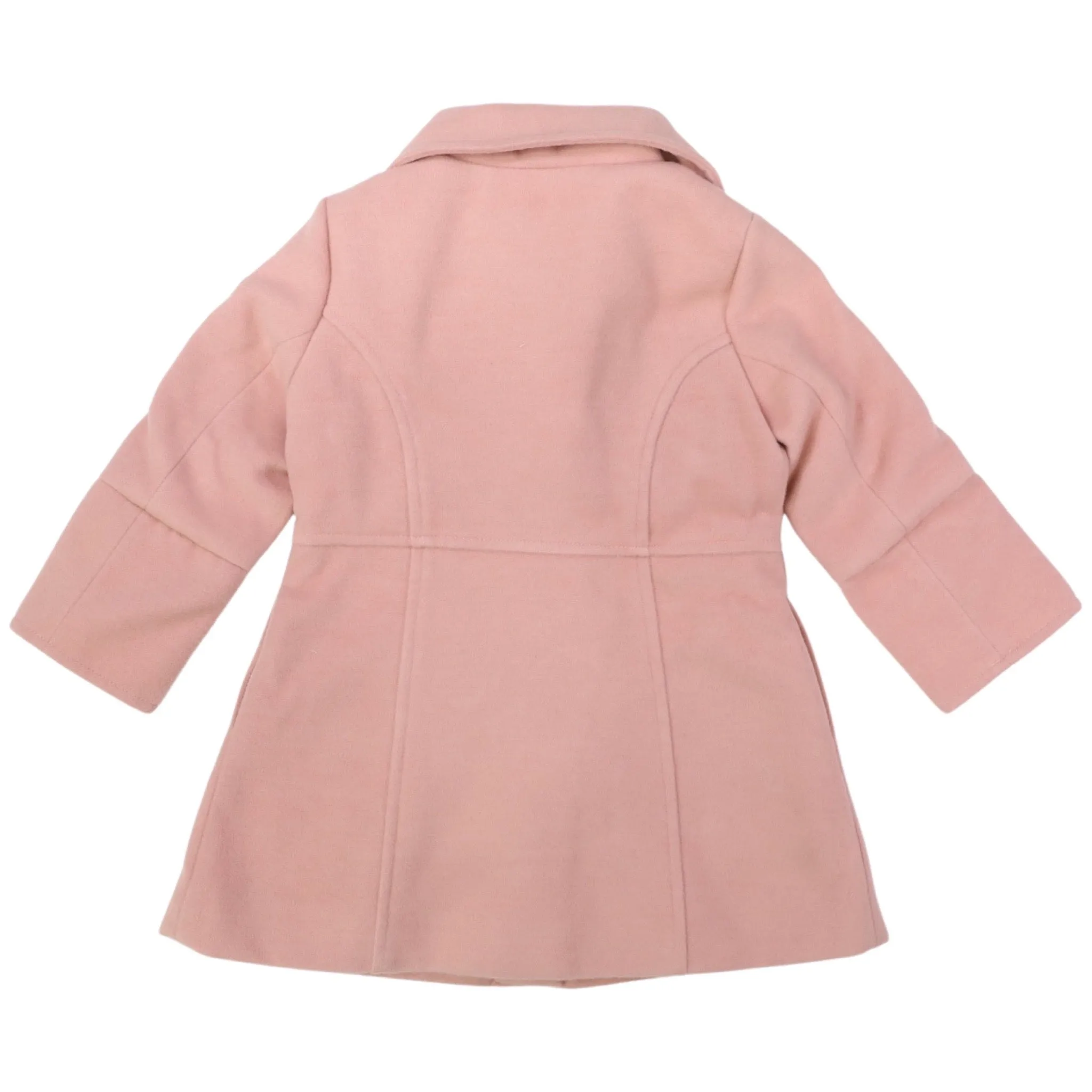 Faux Wool Collared Overcoat Dusty Pink