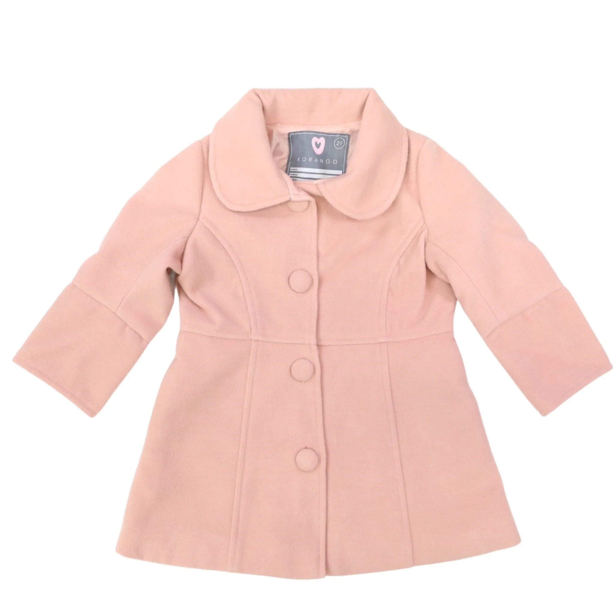 Faux Wool Collared Overcoat Dusty Pink