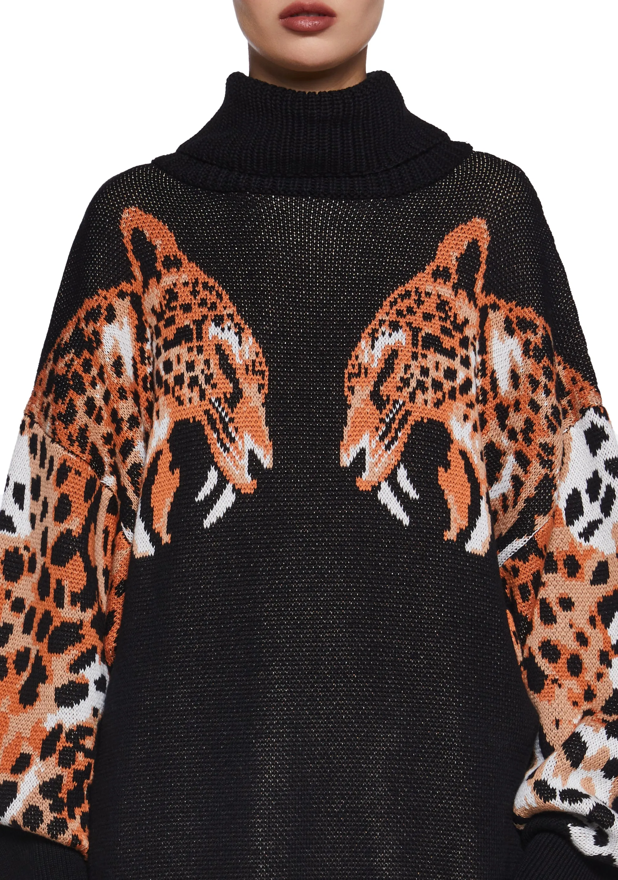 Feline Finesse Oversized Sweater