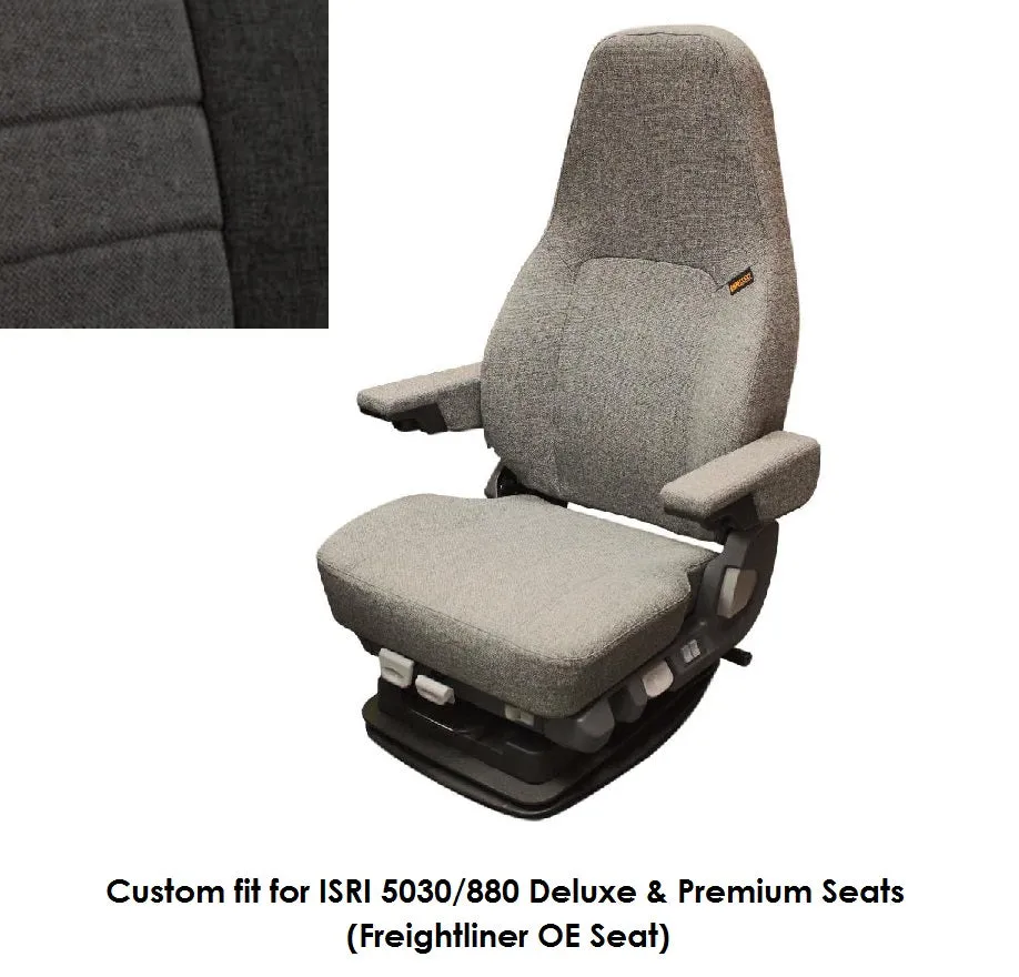 Fia OE Protective Seat Cover – Black & Charcoal Cloth for High Back ISRI 5030 Deluxe & Premium Seat