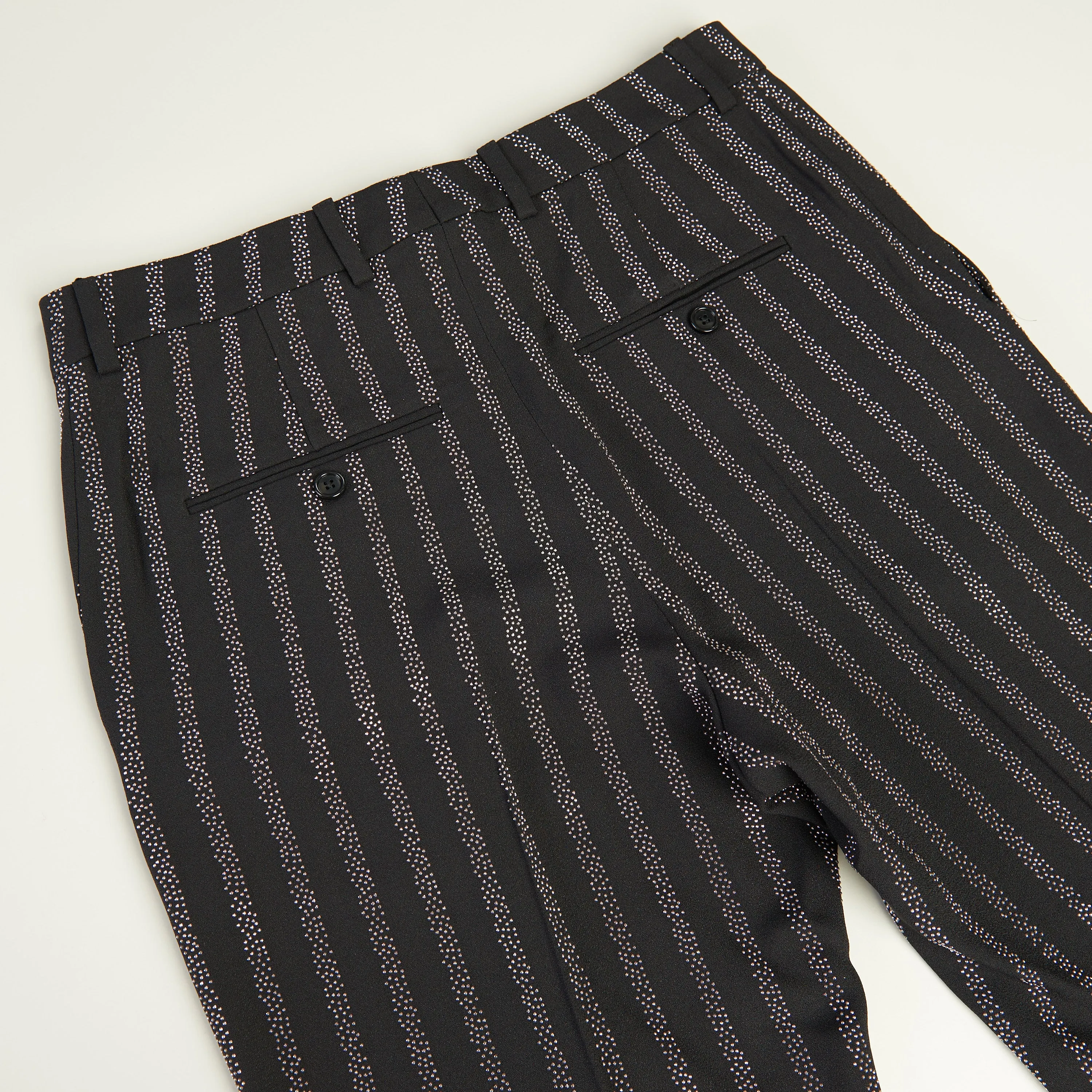 Flared Cropped Pants In Viscose Sablé - Studded Stripes