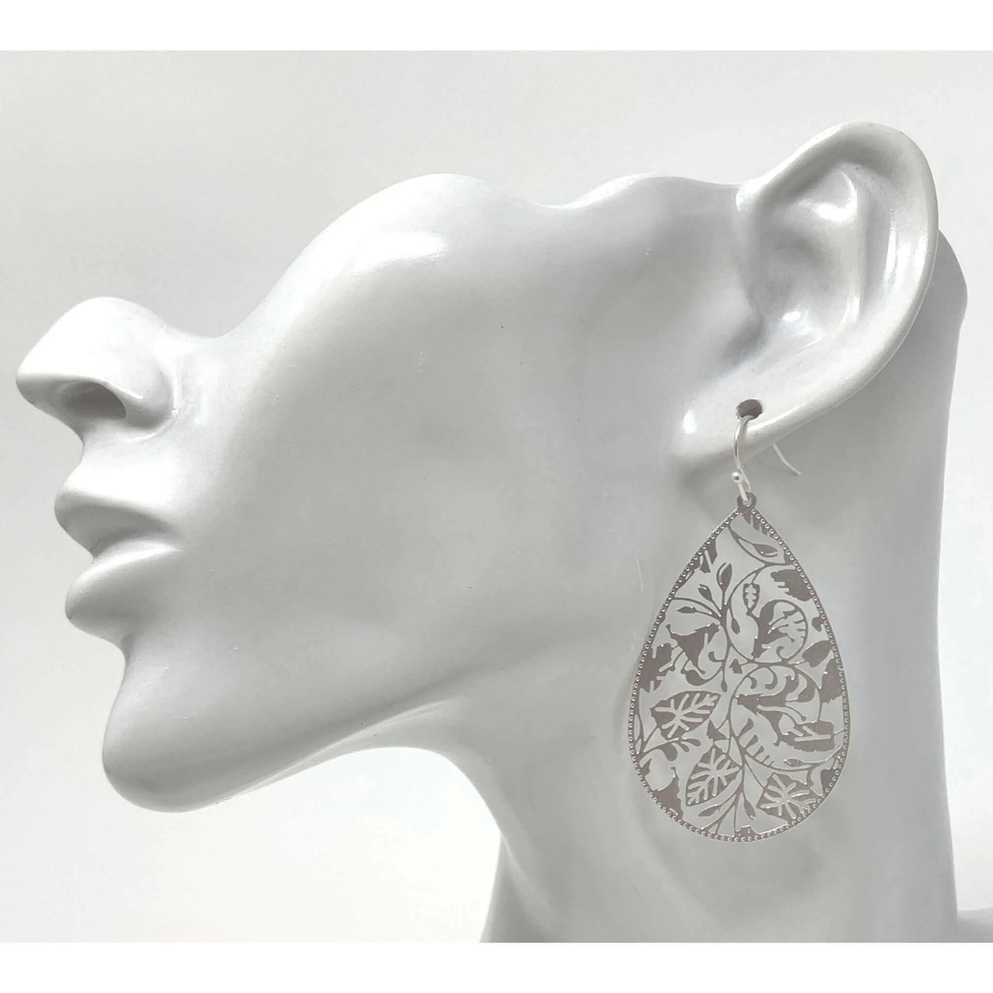 Floral Leaf Teardrop Earrings