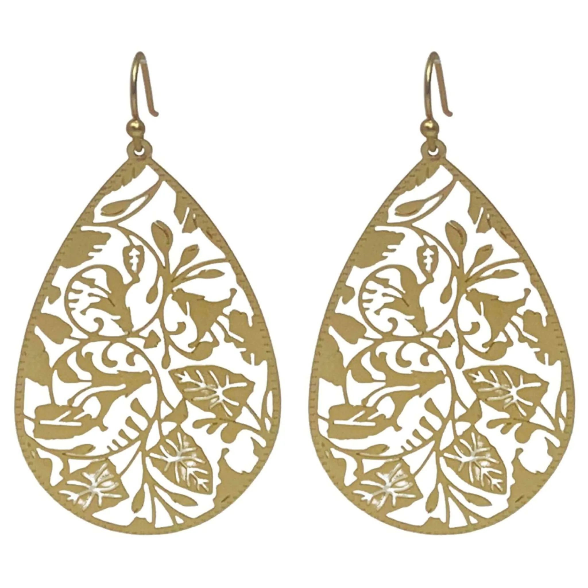 Floral Leaf Teardrop Earrings