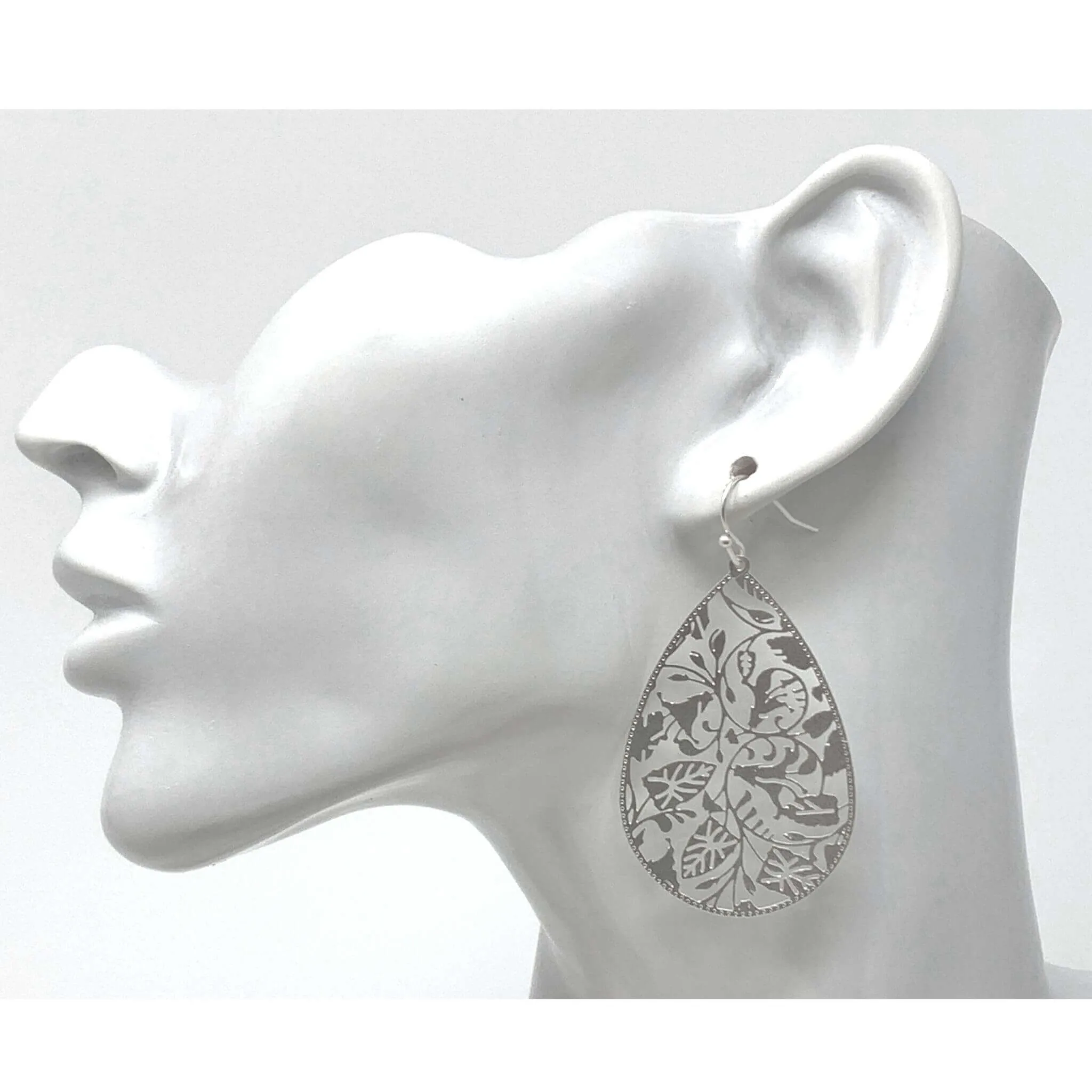 Floral Leaf Teardrop Earrings