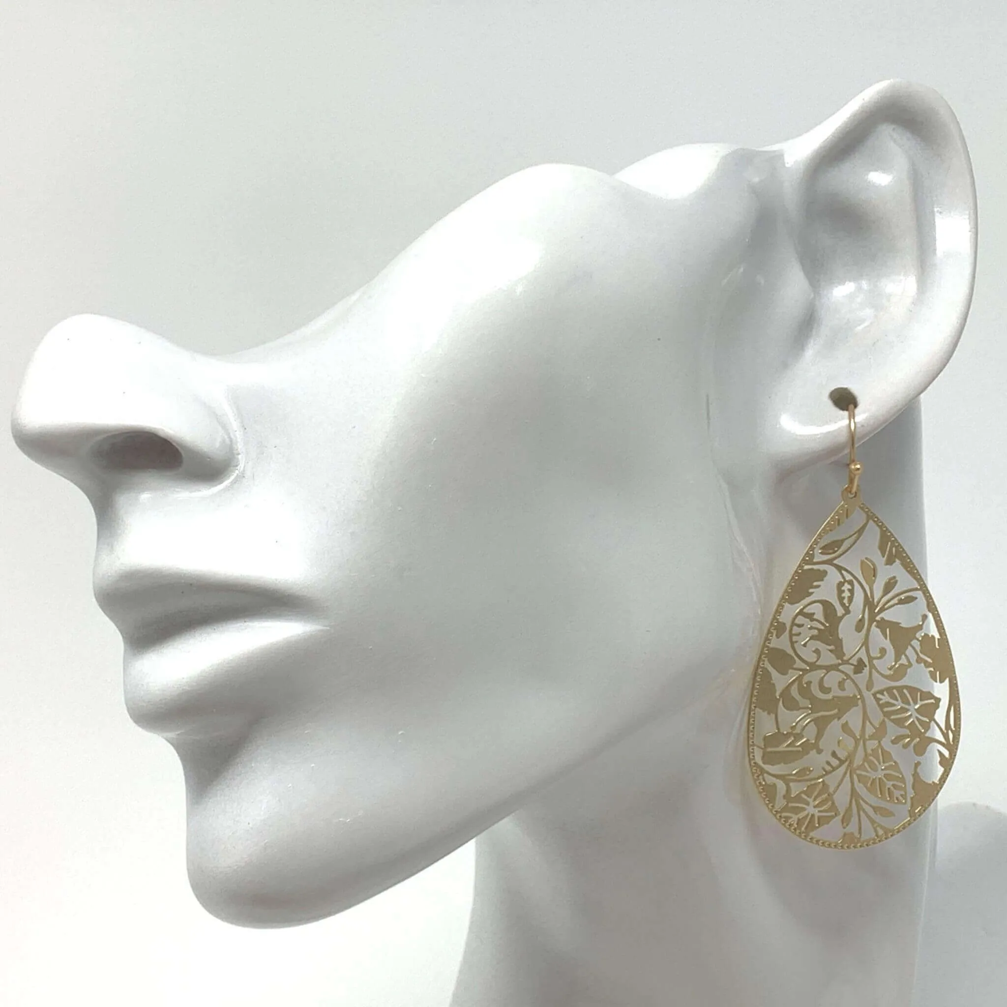 Floral Leaf Teardrop Earrings