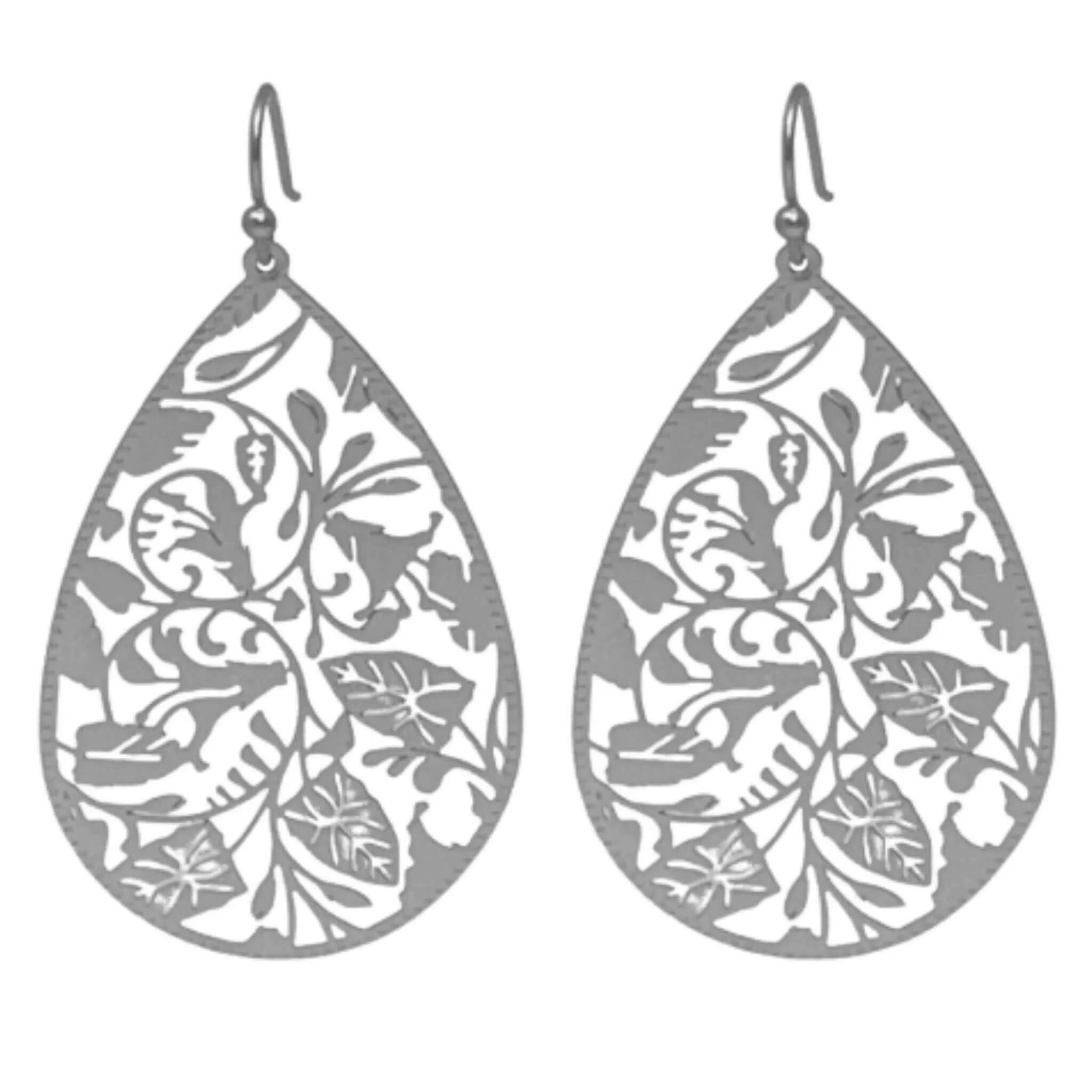 Floral Leaf Teardrop Earrings