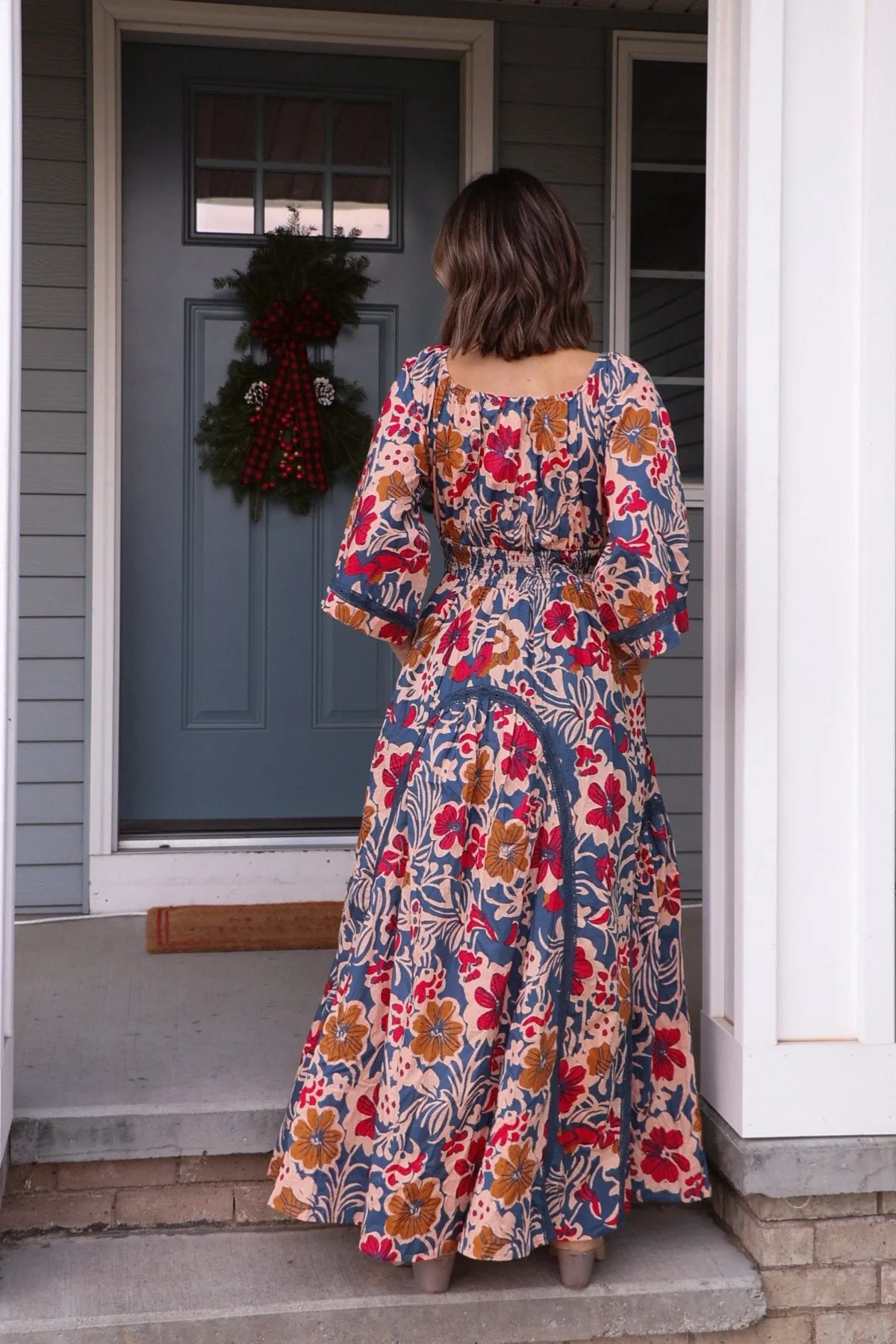 Free People Navy Multi Print Dixie Maxi Dress