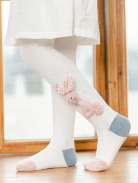 Girls Rabbit Decor Tights