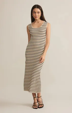 Giselle Stripe Midi Dress - Bandshell