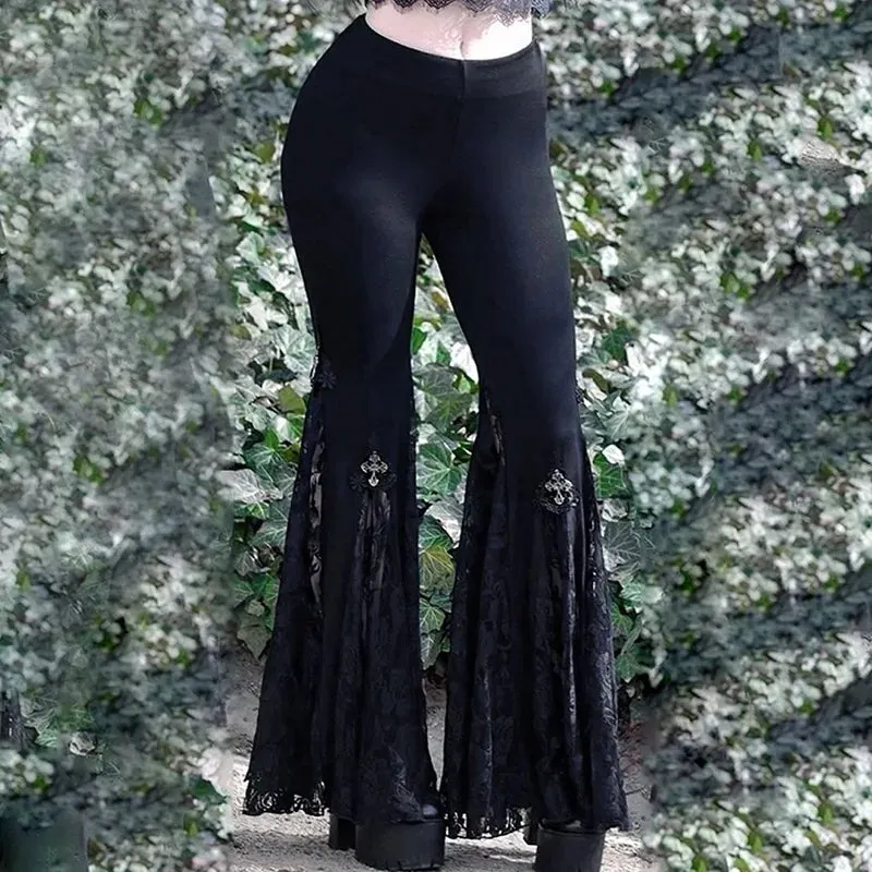 Goth Mall Flared Pants for Halloween