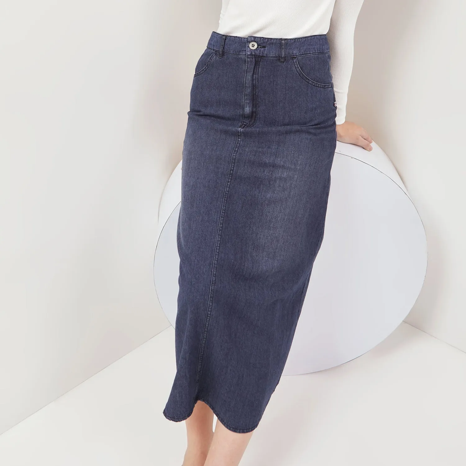 GRAPHIS Denim A-Line Maxi Skirt