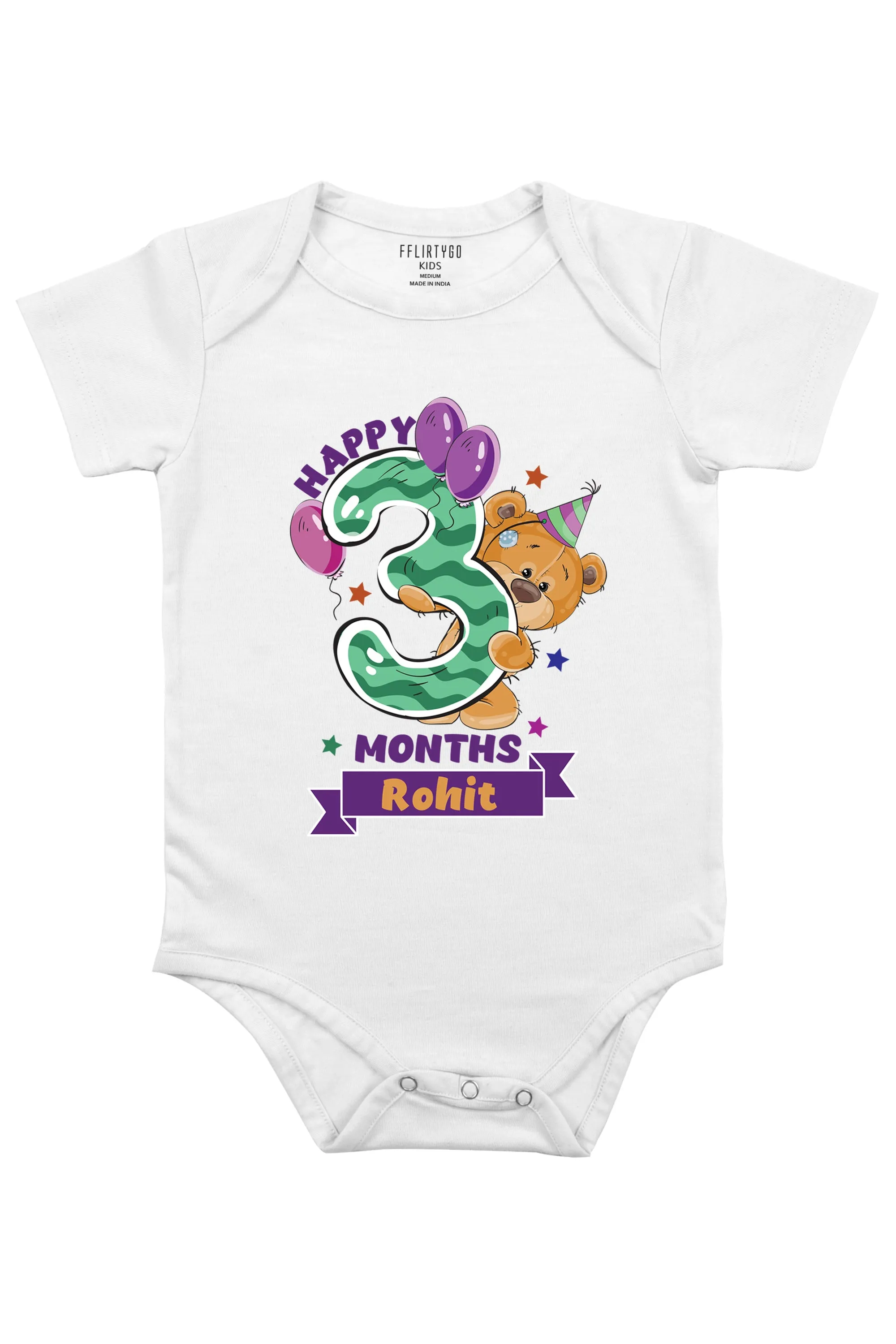 Happy 3 Months Baby Romper | Onesies w/ Custom Name