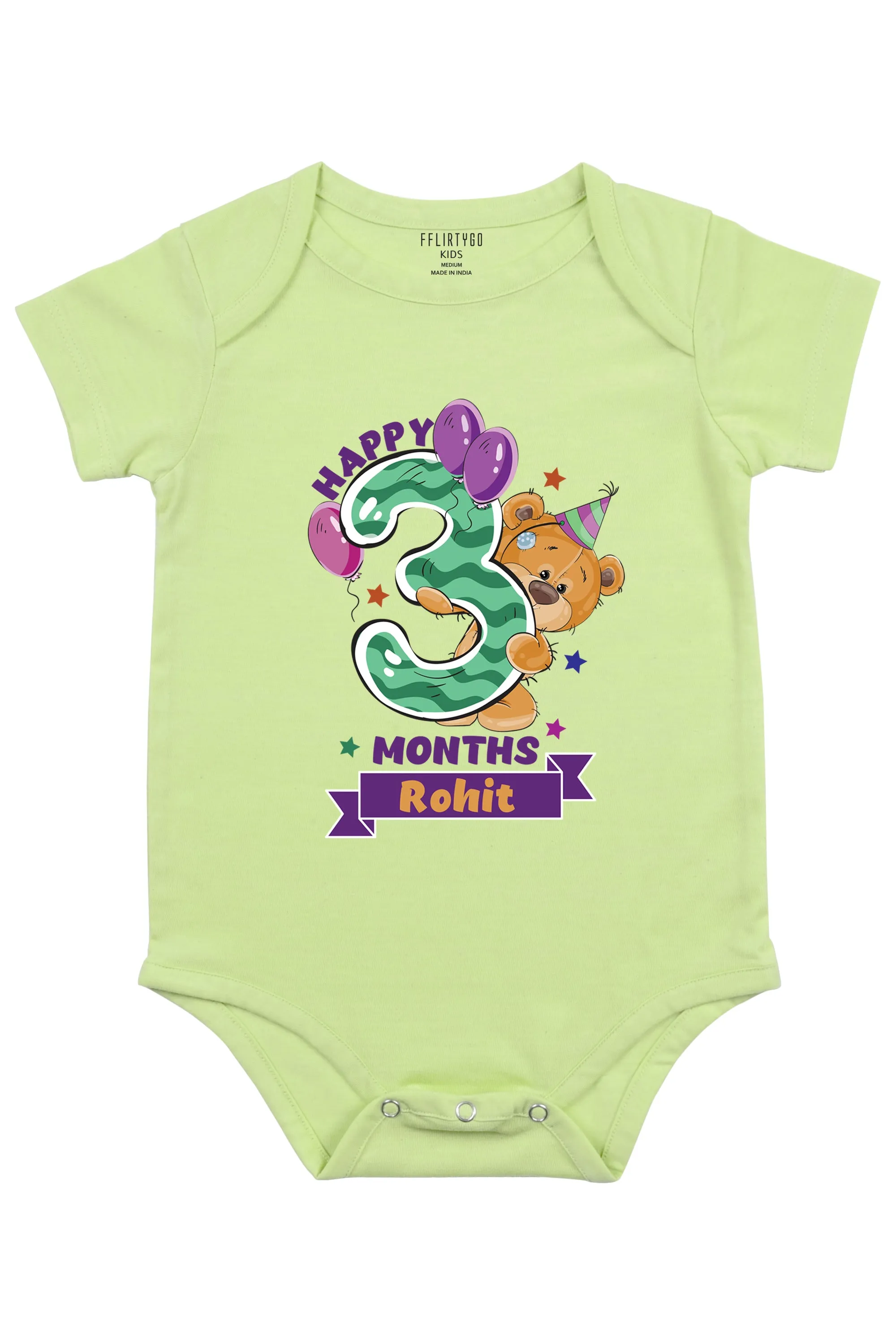 Happy 3 Months Baby Romper | Onesies w/ Custom Name