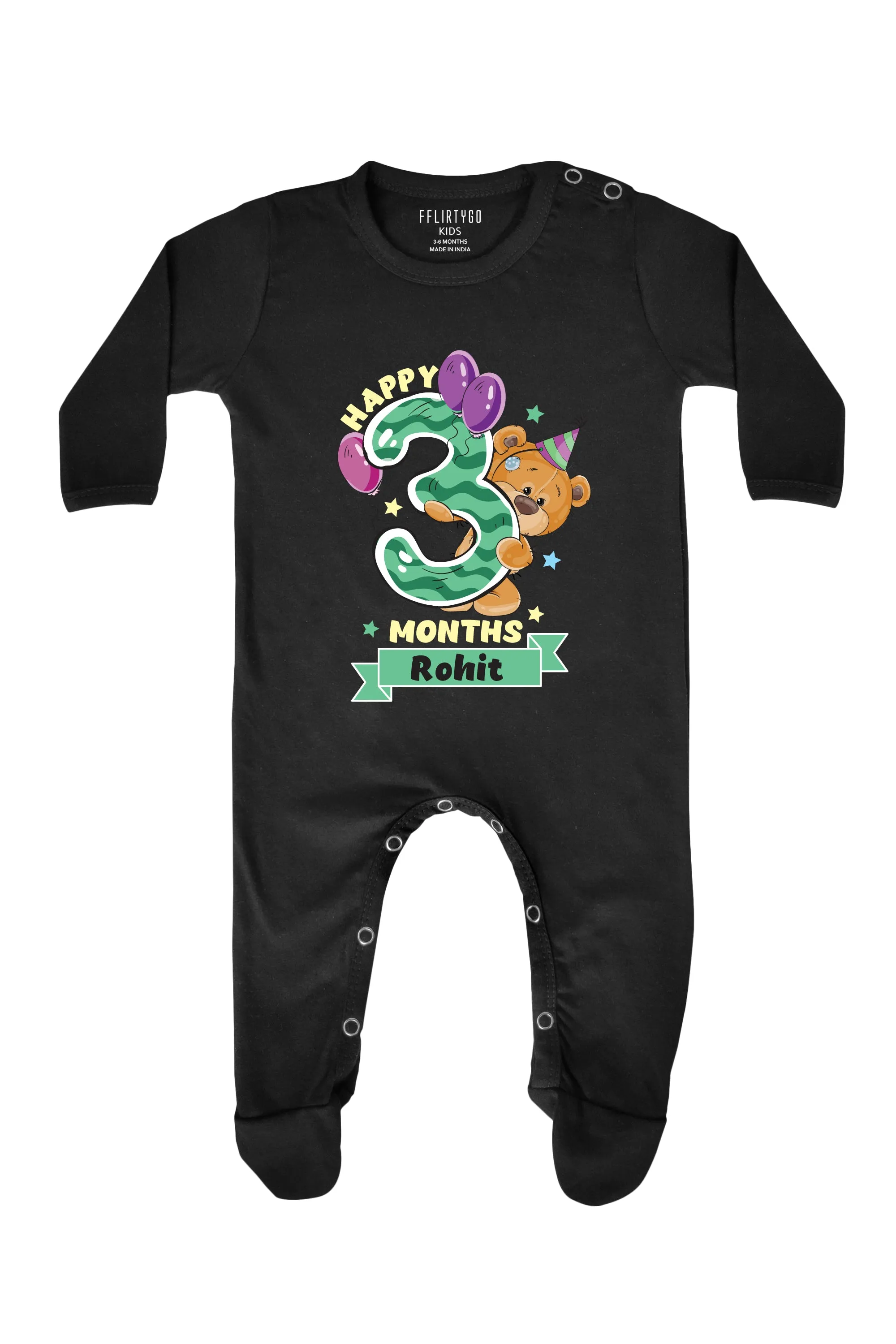 Happy 3 Months Baby Romper | Onesies w/ Custom Name