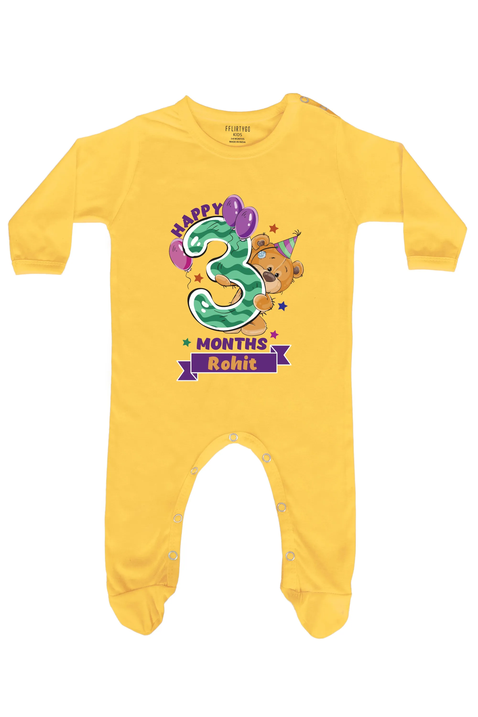 Happy 3 Months Baby Romper | Onesies w/ Custom Name