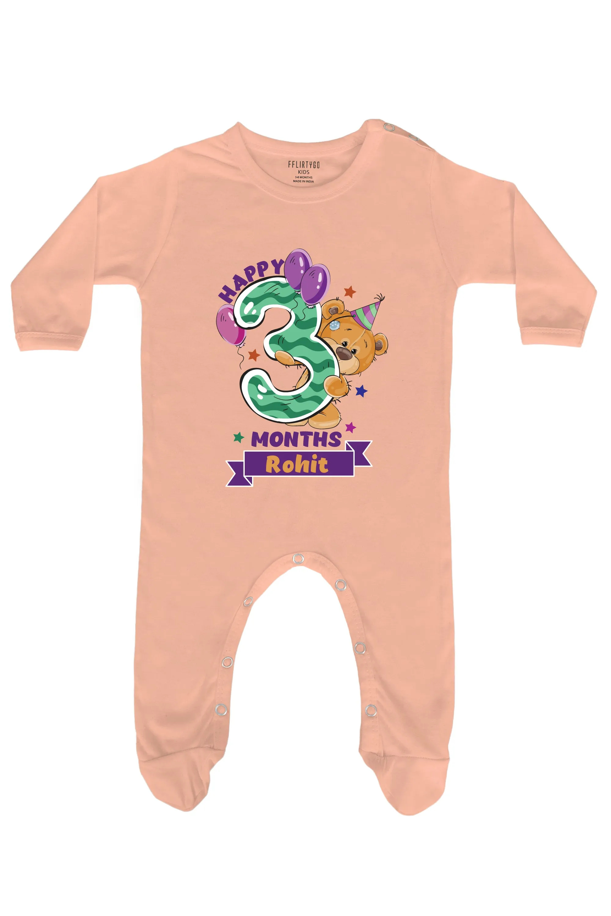 Happy 3 Months Baby Romper | Onesies w/ Custom Name