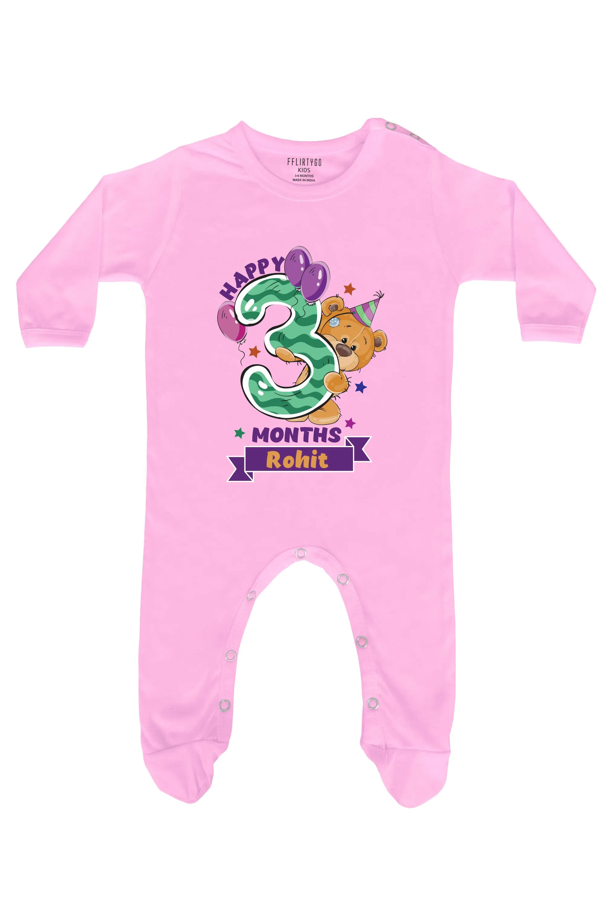 Happy 3 Months Baby Romper | Onesies w/ Custom Name