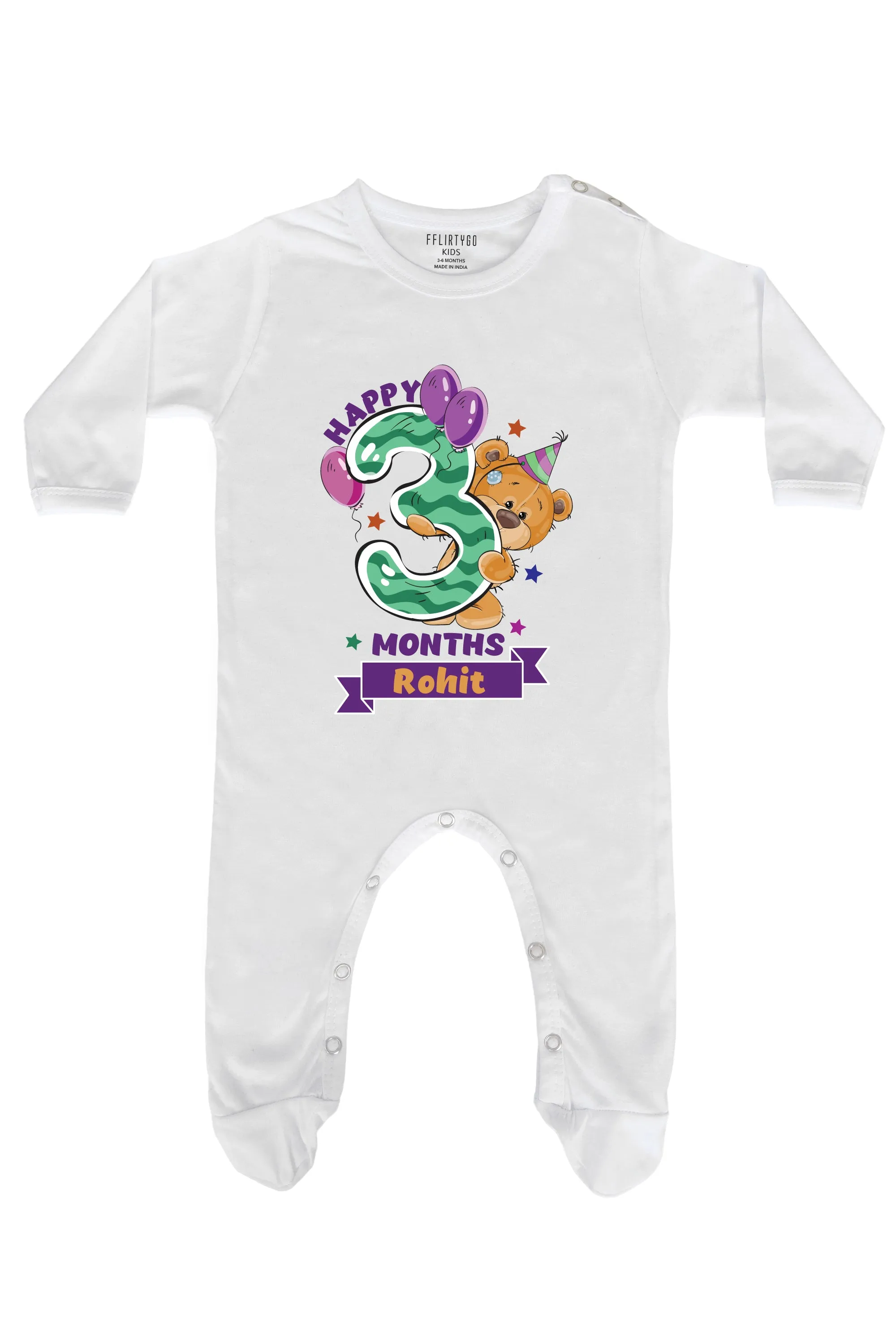 Happy 3 Months Baby Romper | Onesies w/ Custom Name