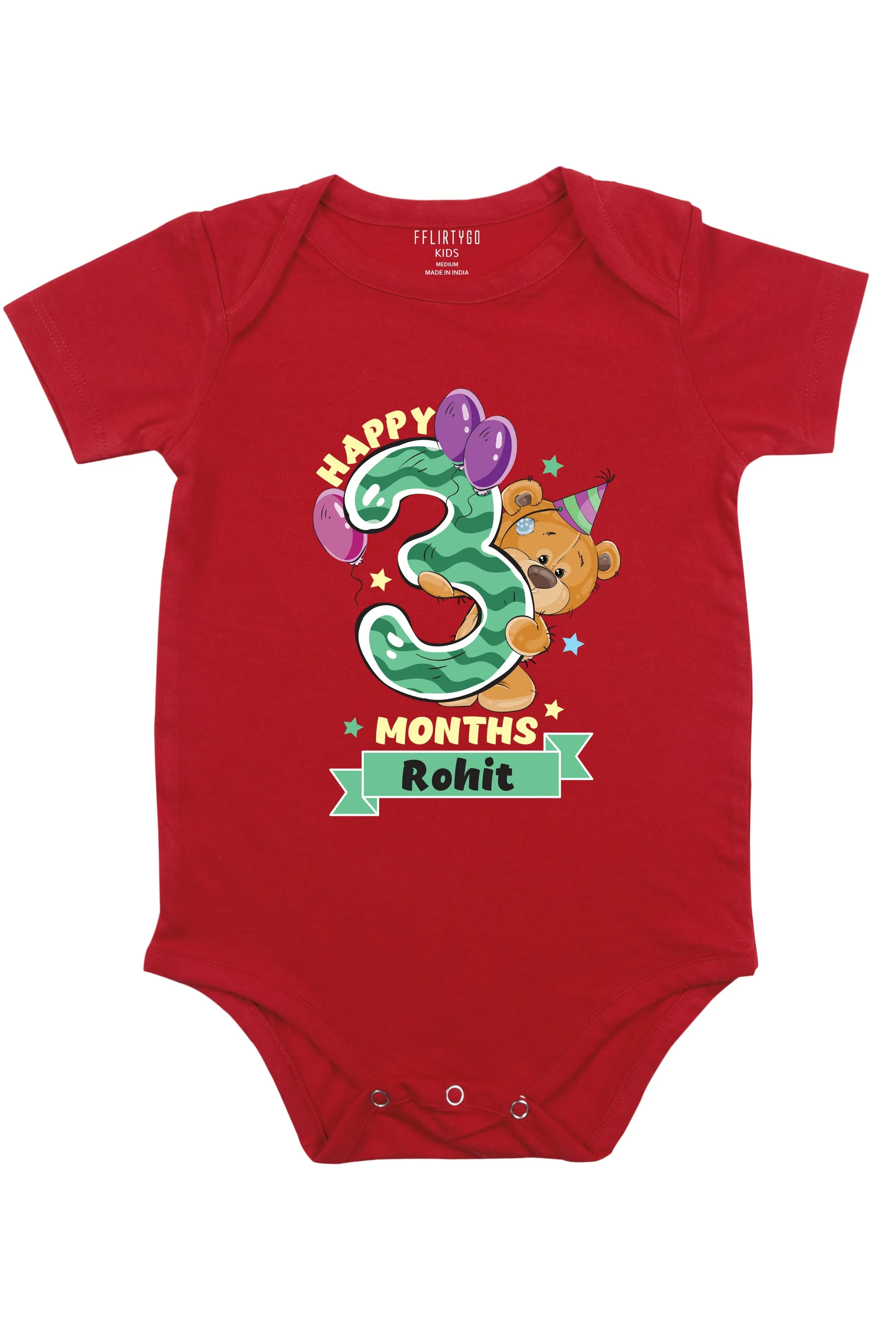 Happy 3 Months Baby Romper | Onesies w/ Custom Name