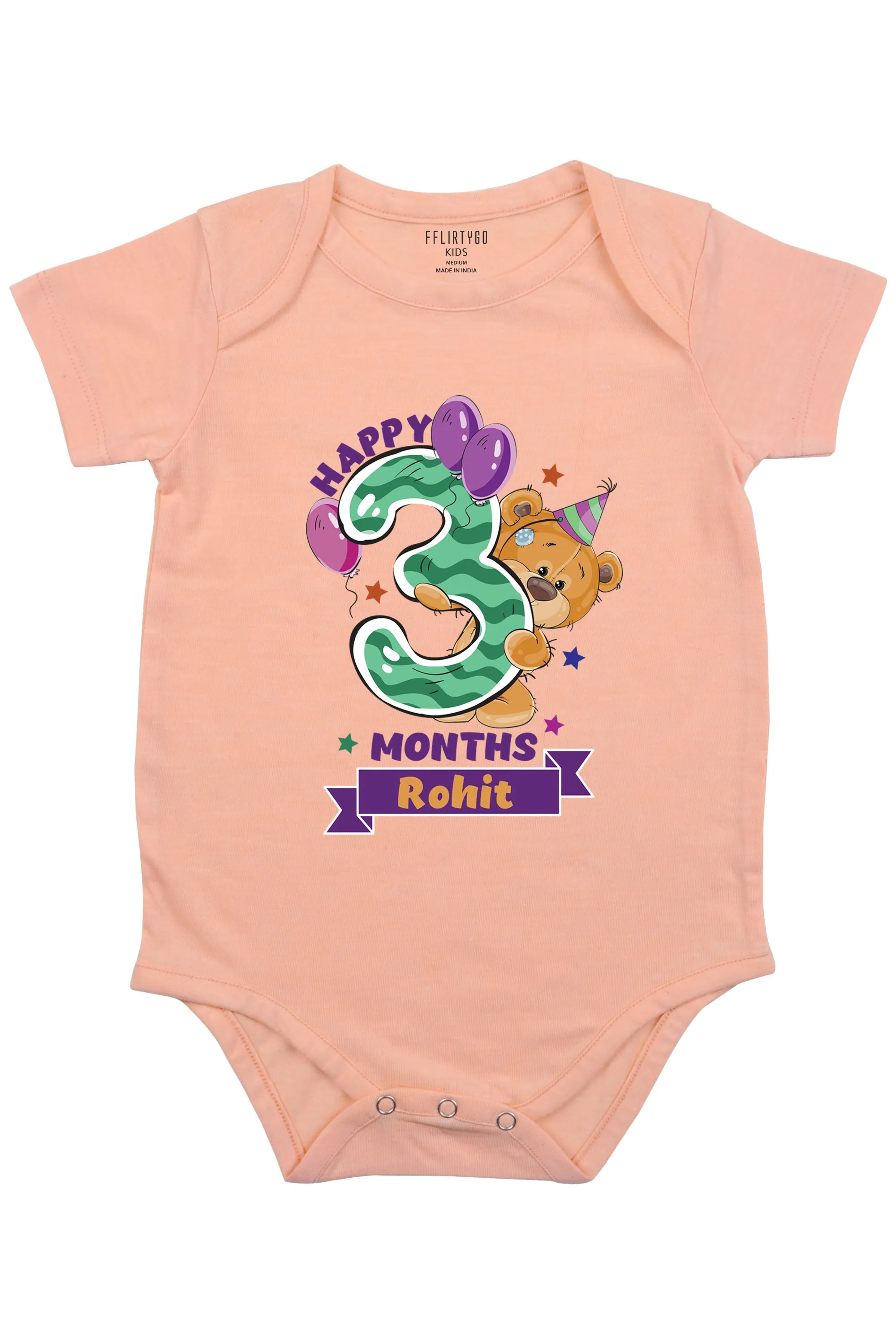 Happy 3 Months Baby Romper | Onesies w/ Custom Name