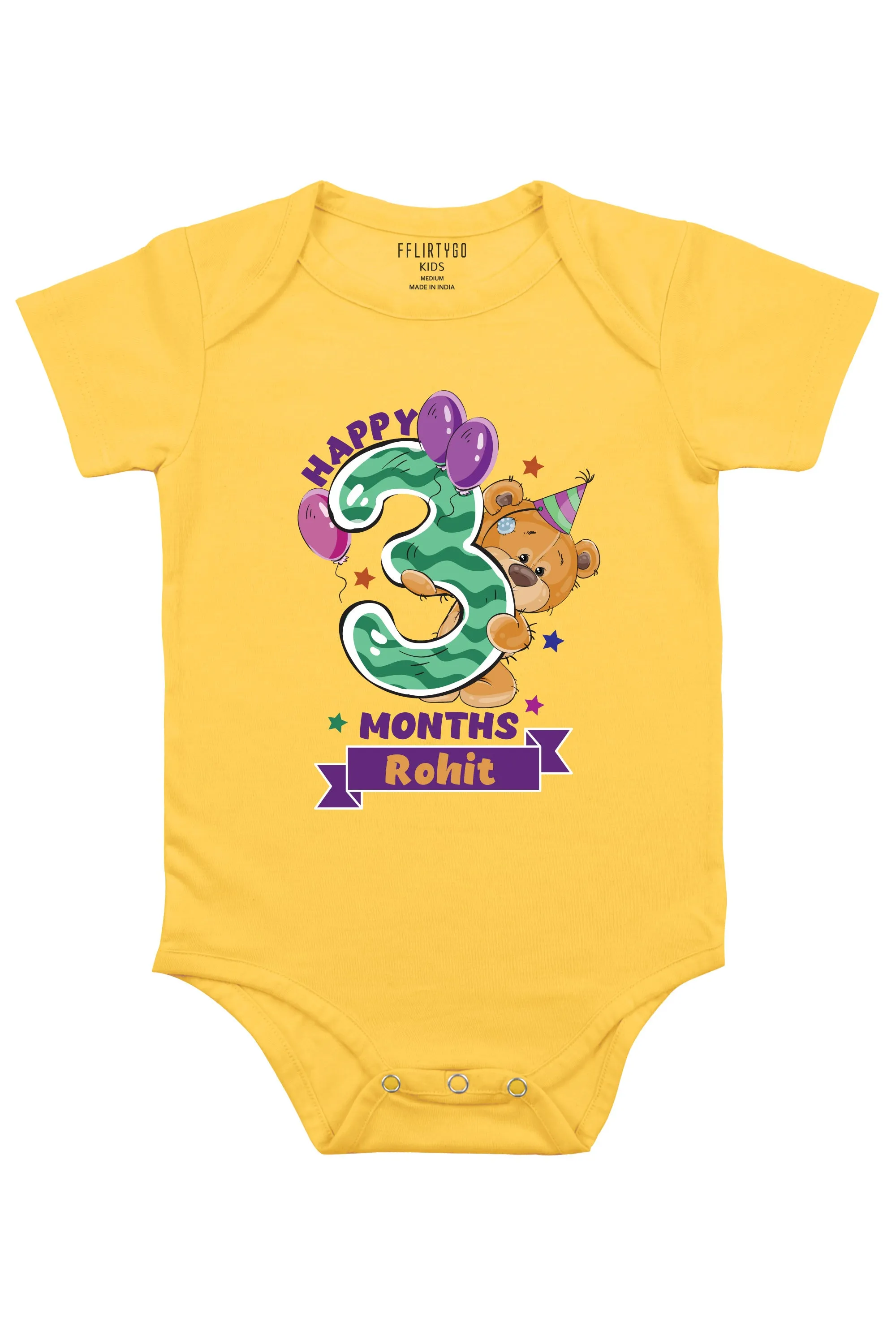 Happy 3 Months Baby Romper | Onesies w/ Custom Name