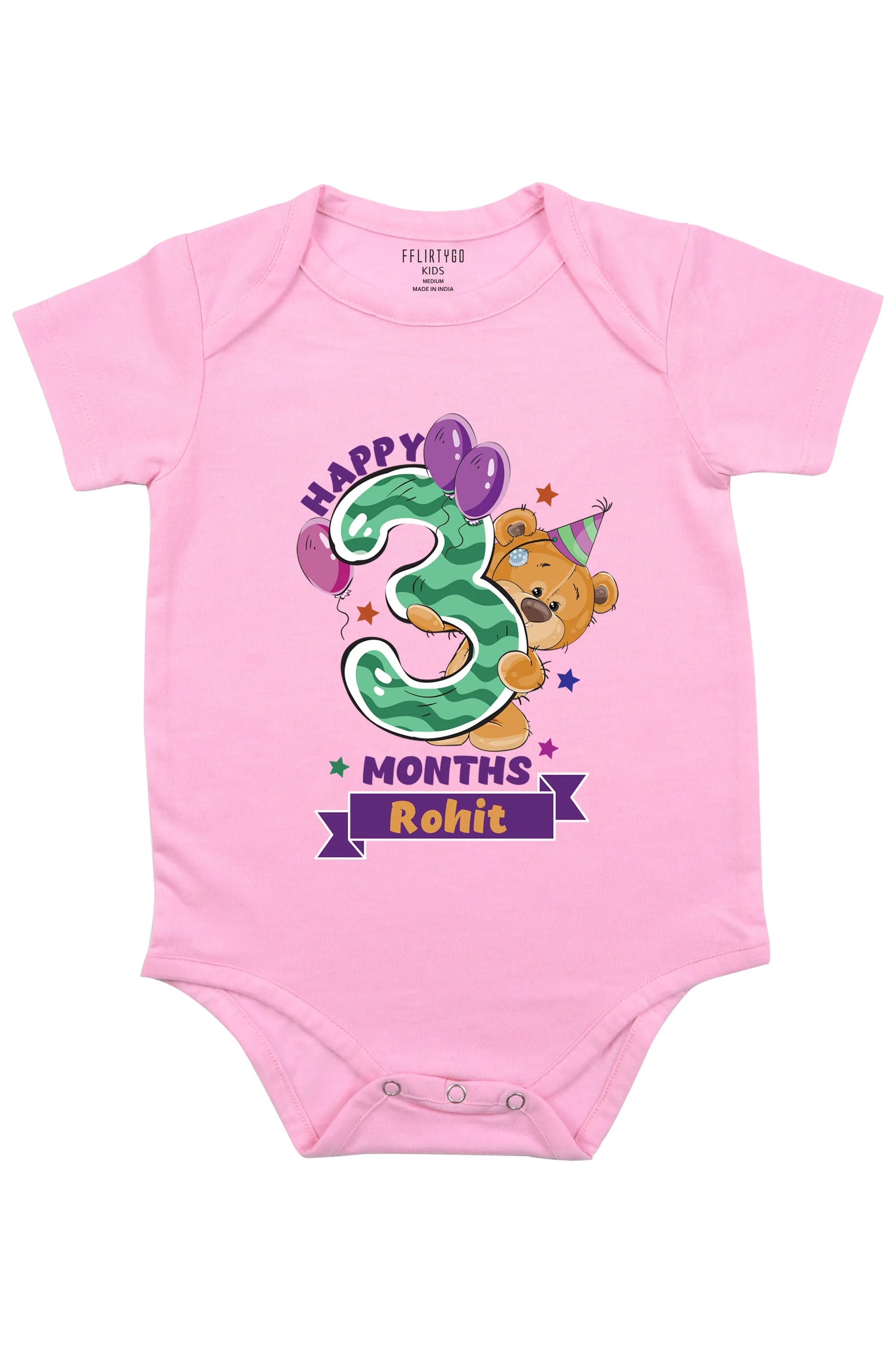 Happy 3 Months Baby Romper | Onesies w/ Custom Name