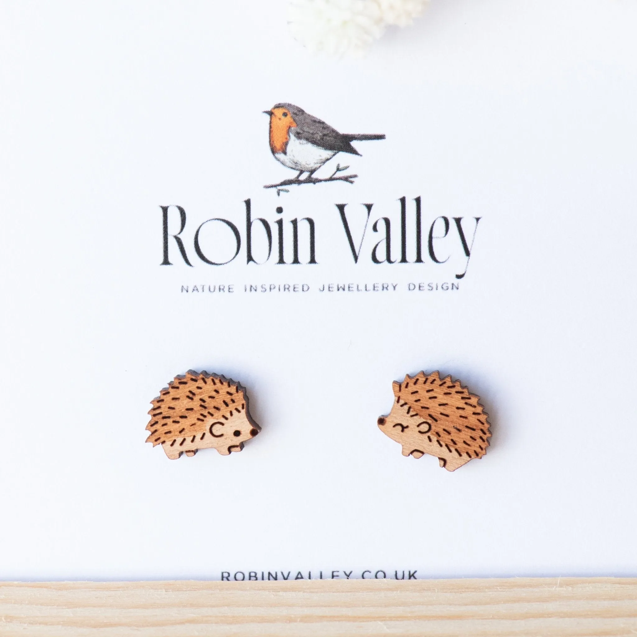 Hedgehog Wooden Earrings -EL10002