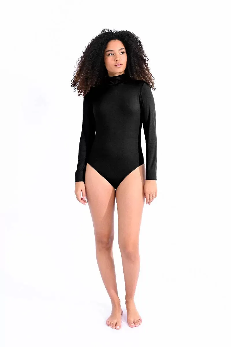 Highneck Bodysuit in Black