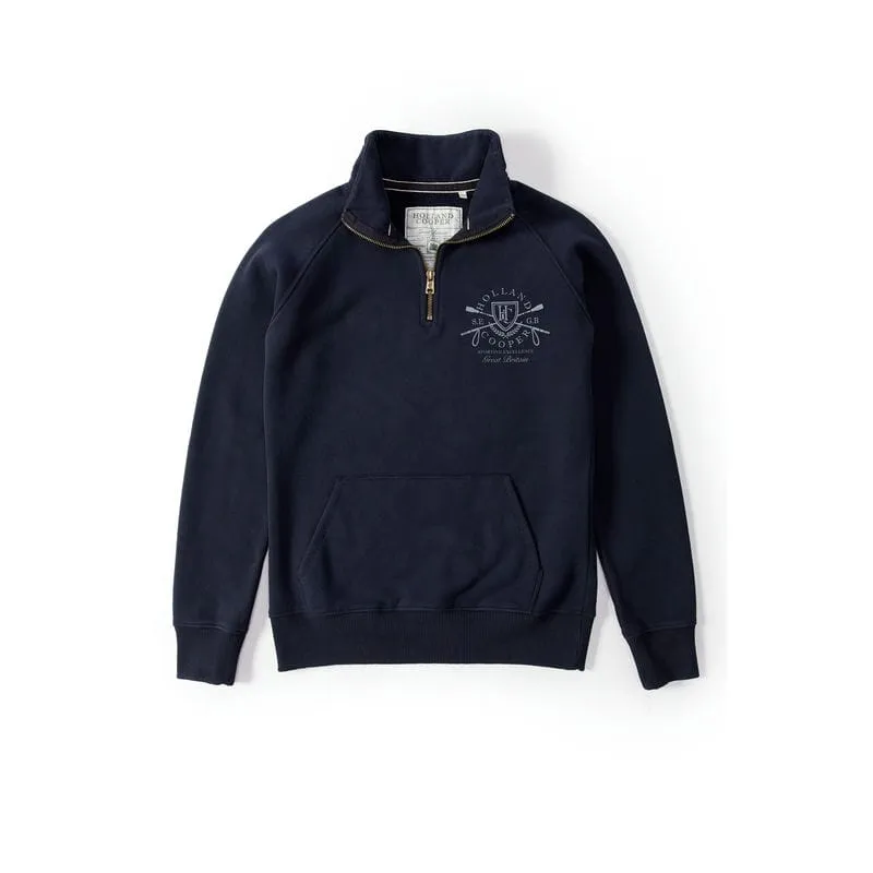 Holland Cooper Crest Zip Henley Ladies Jumper - Ink Navy