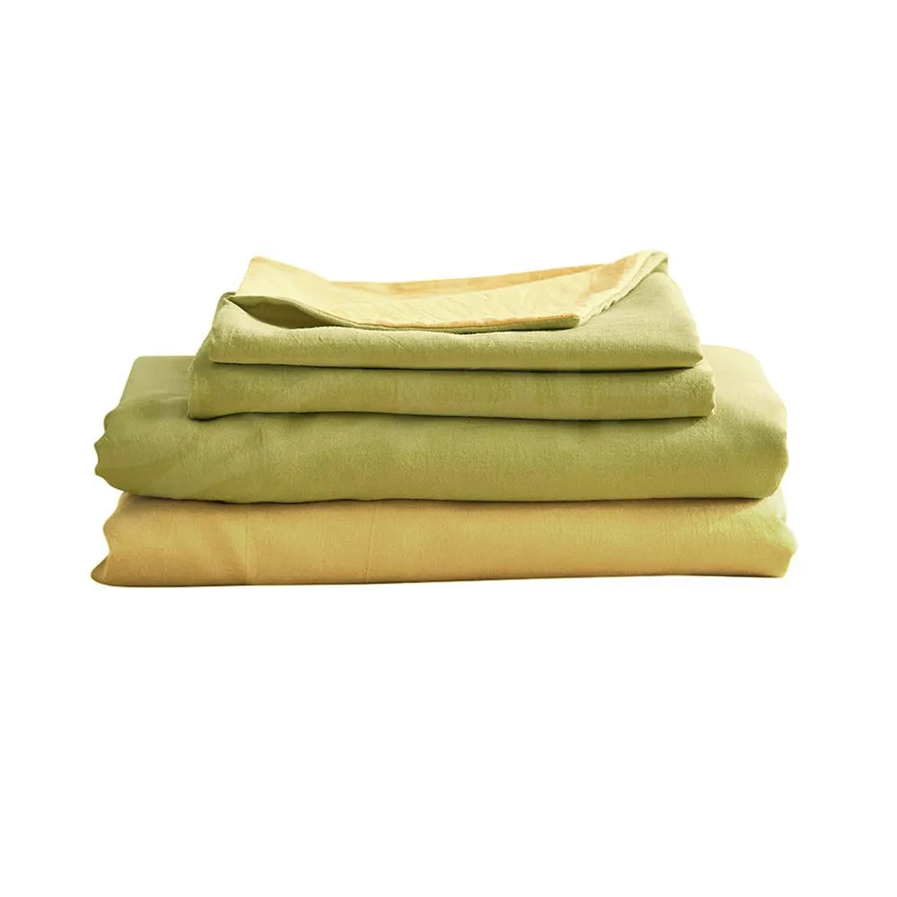 Hypoallergenic Cotton Bed Sheets Set Yellow Single - Cosy Club