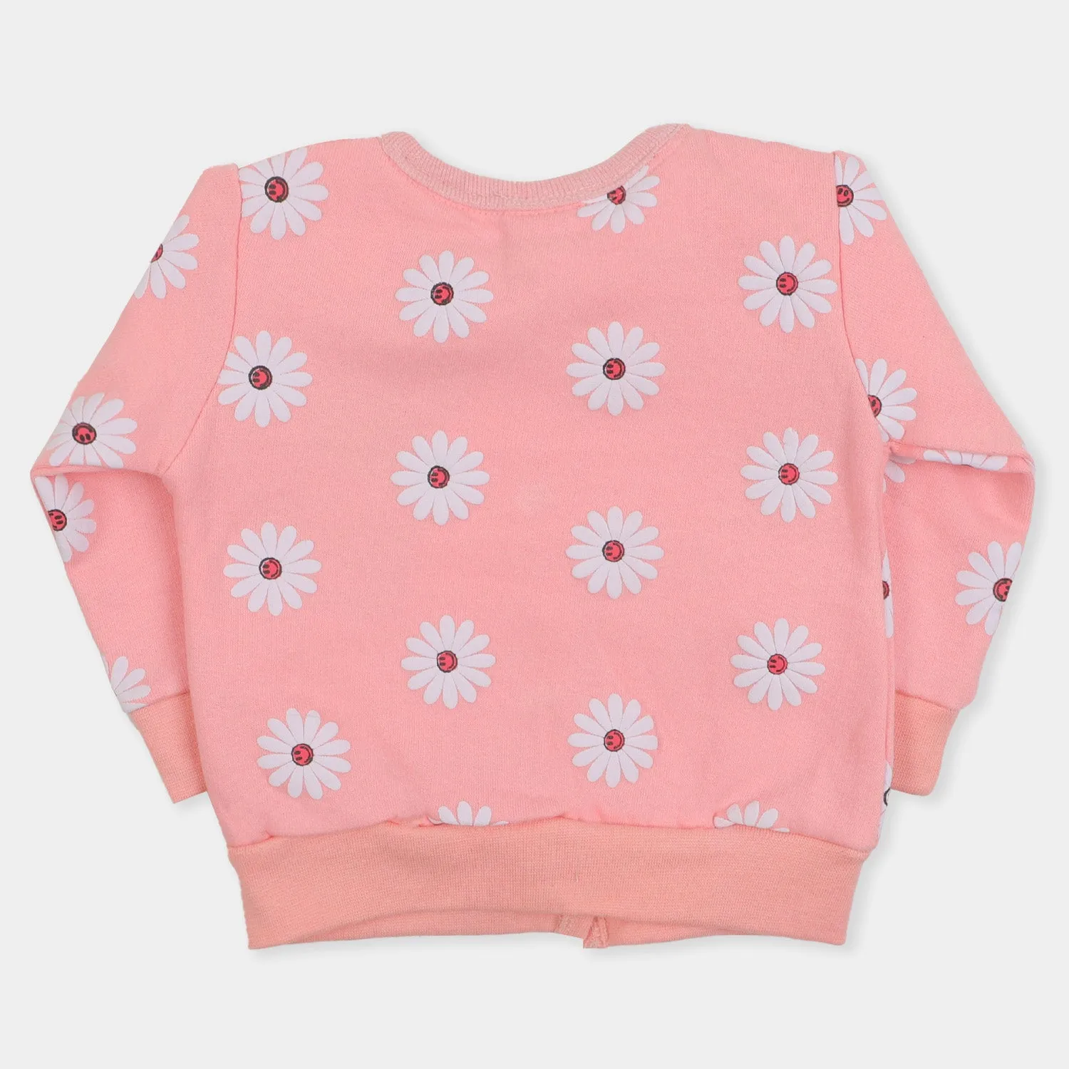 Infant Girls Knitted Jacket Sun Flower - Pink