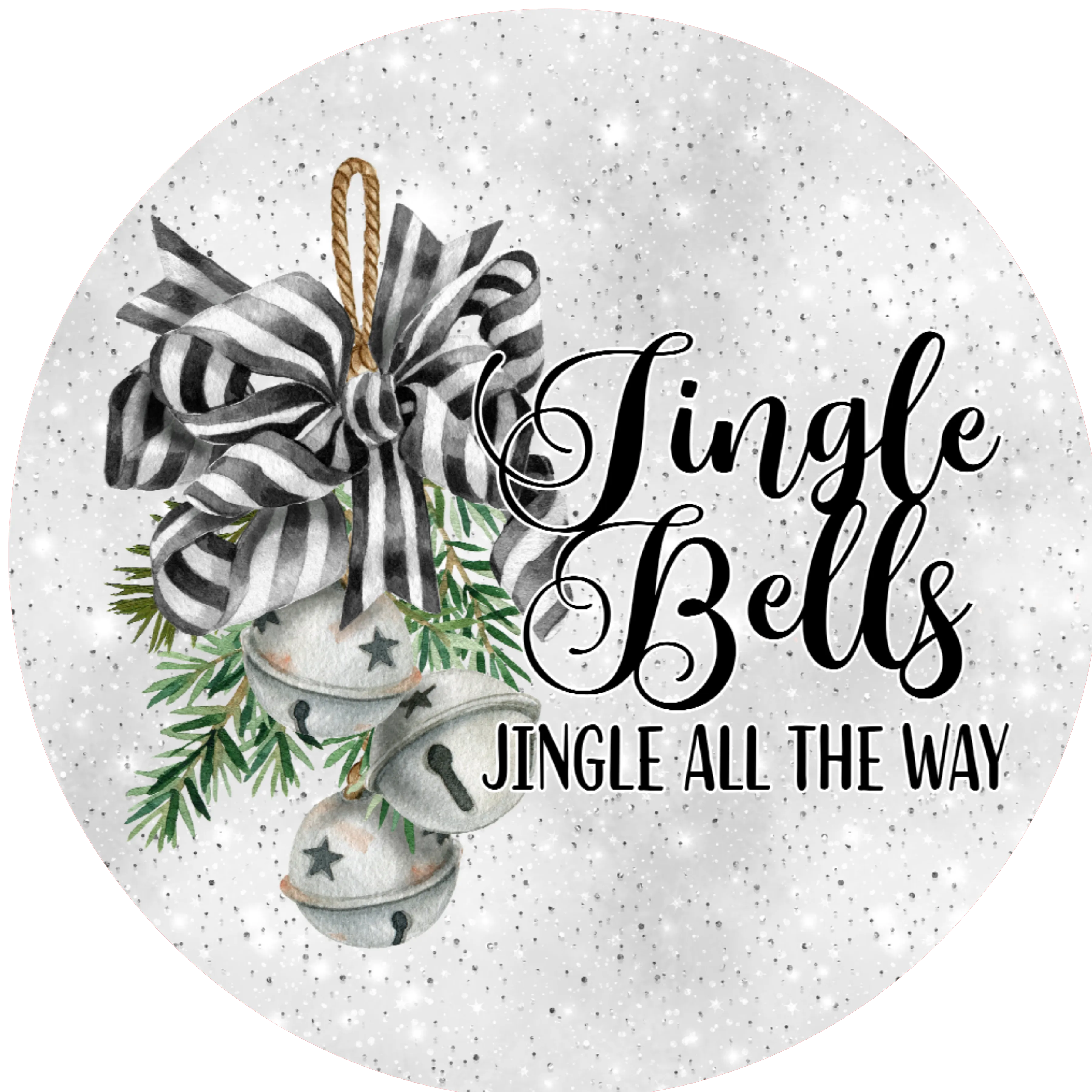 Jingle Bells, Holiday Sign, Wreath Center, Wreath Attachment