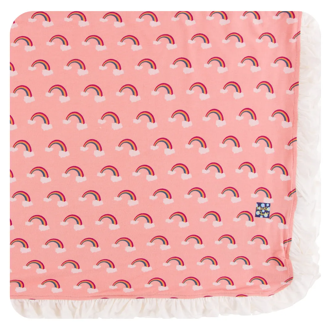 KicKee Pants Blush Rainbow Ruffle Toddler Blanket